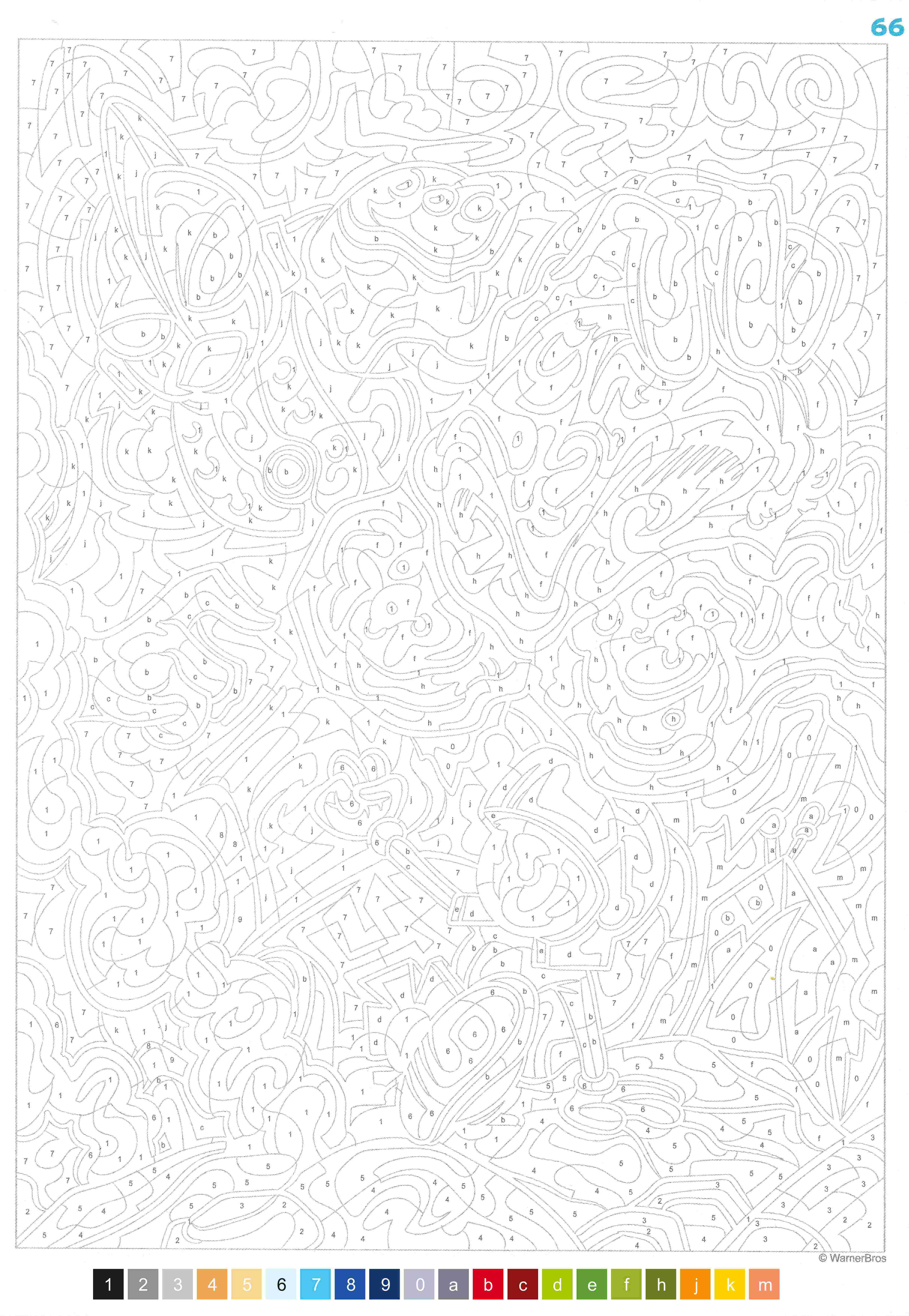 Раскраска Луни Тюнз по номерам 65