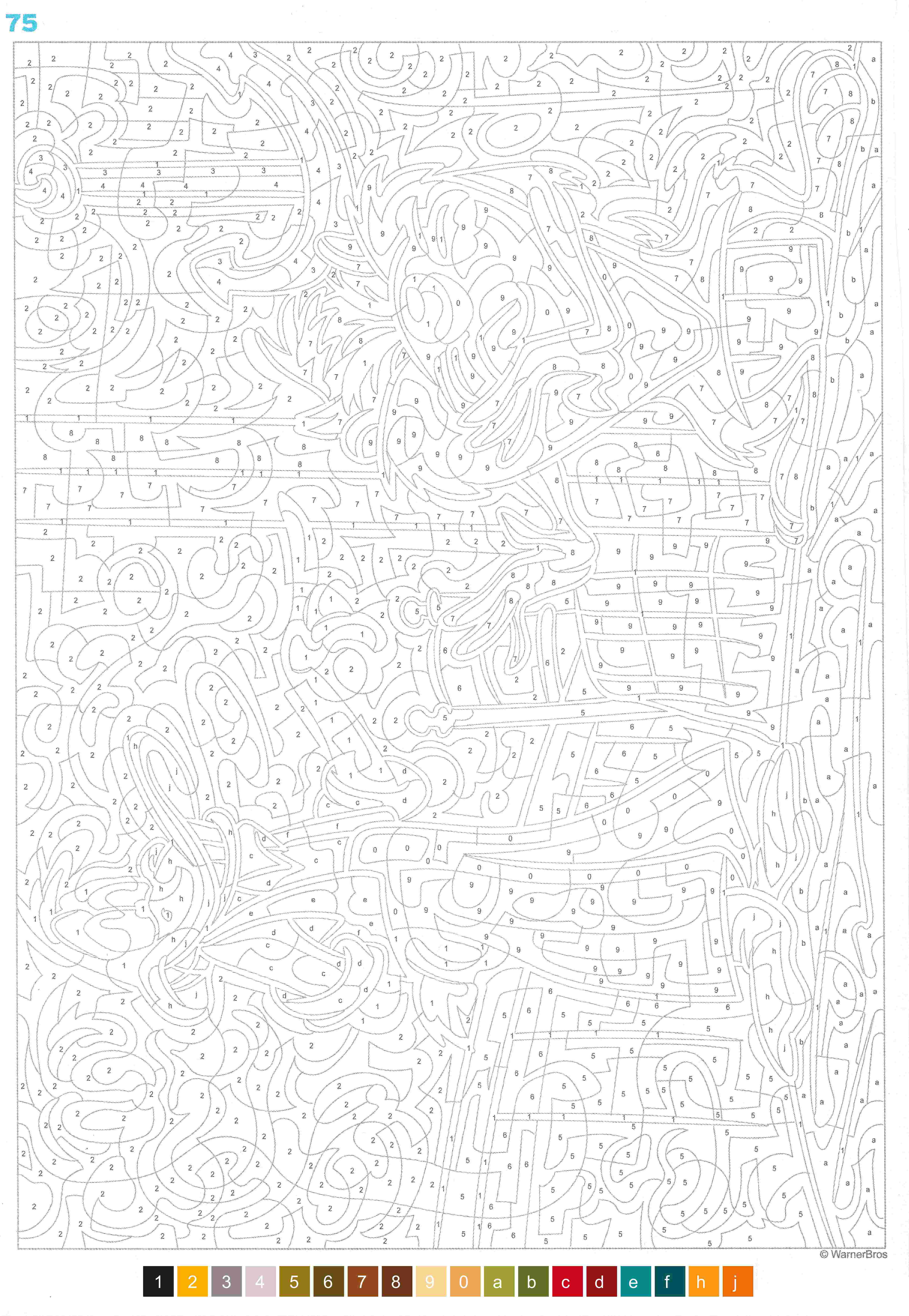 Раскраска Луни Тюнз по номерам 74