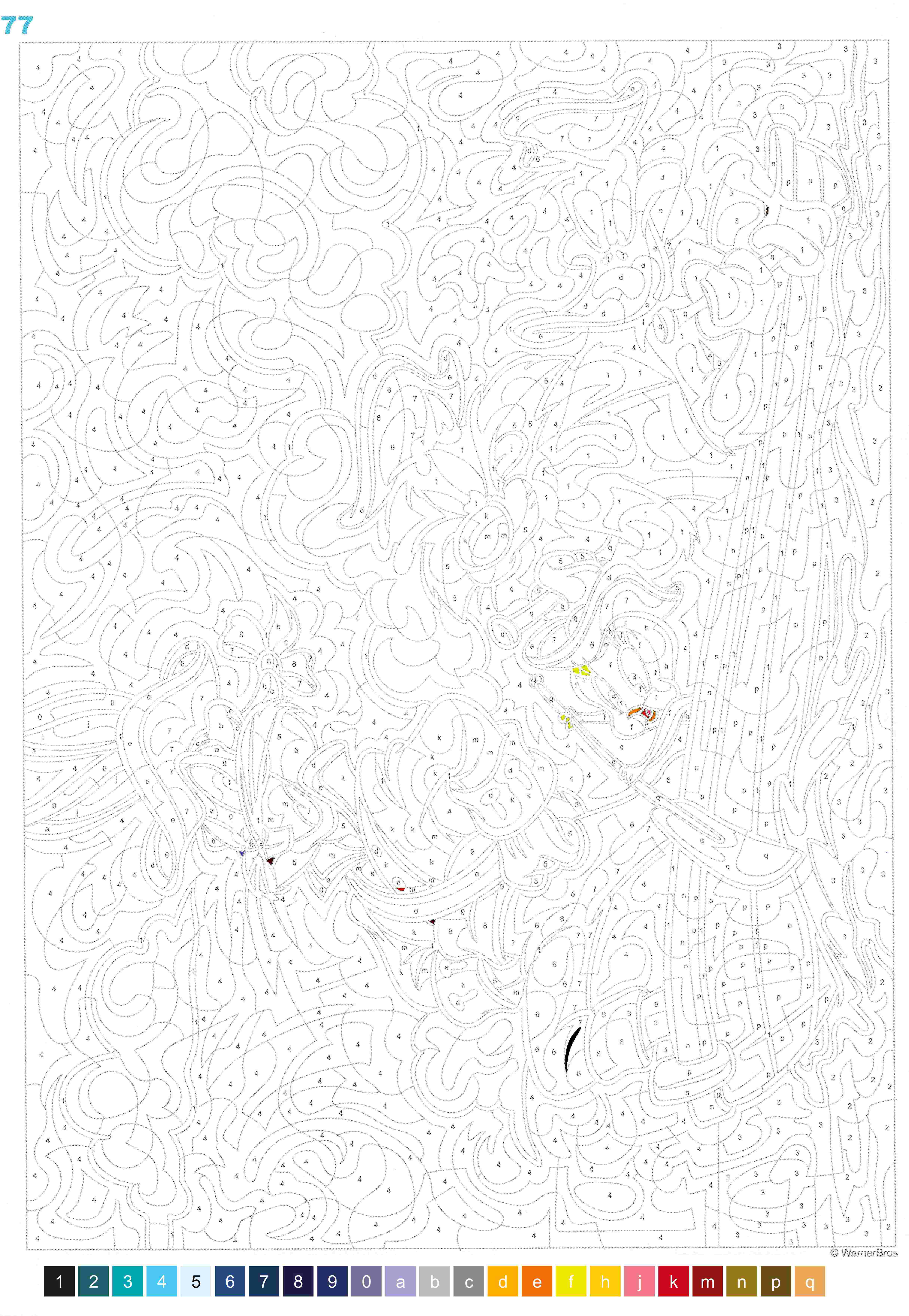 Раскраска Луни Тюнз по номерам 76