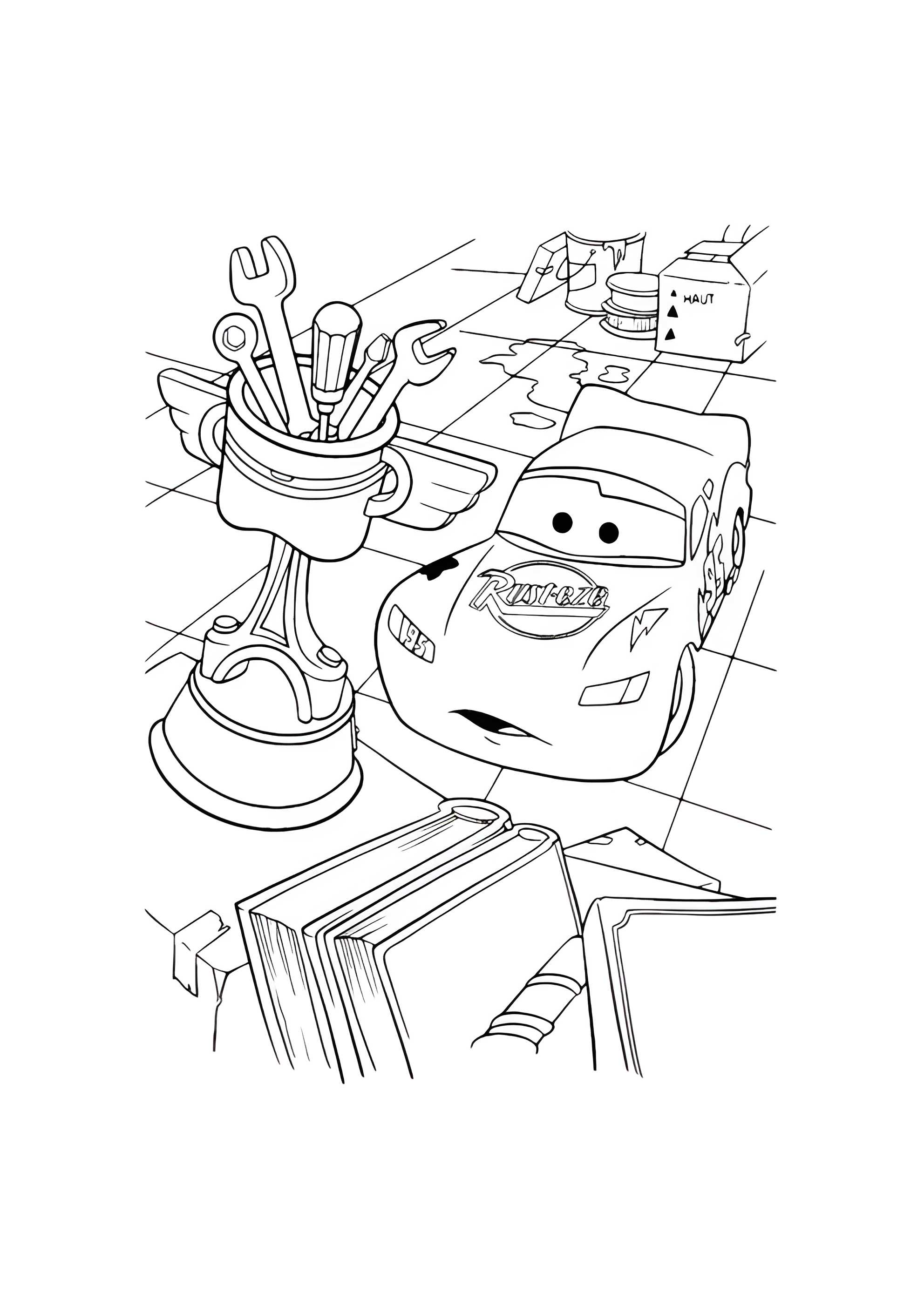 Раскраска МакКуин и кубок