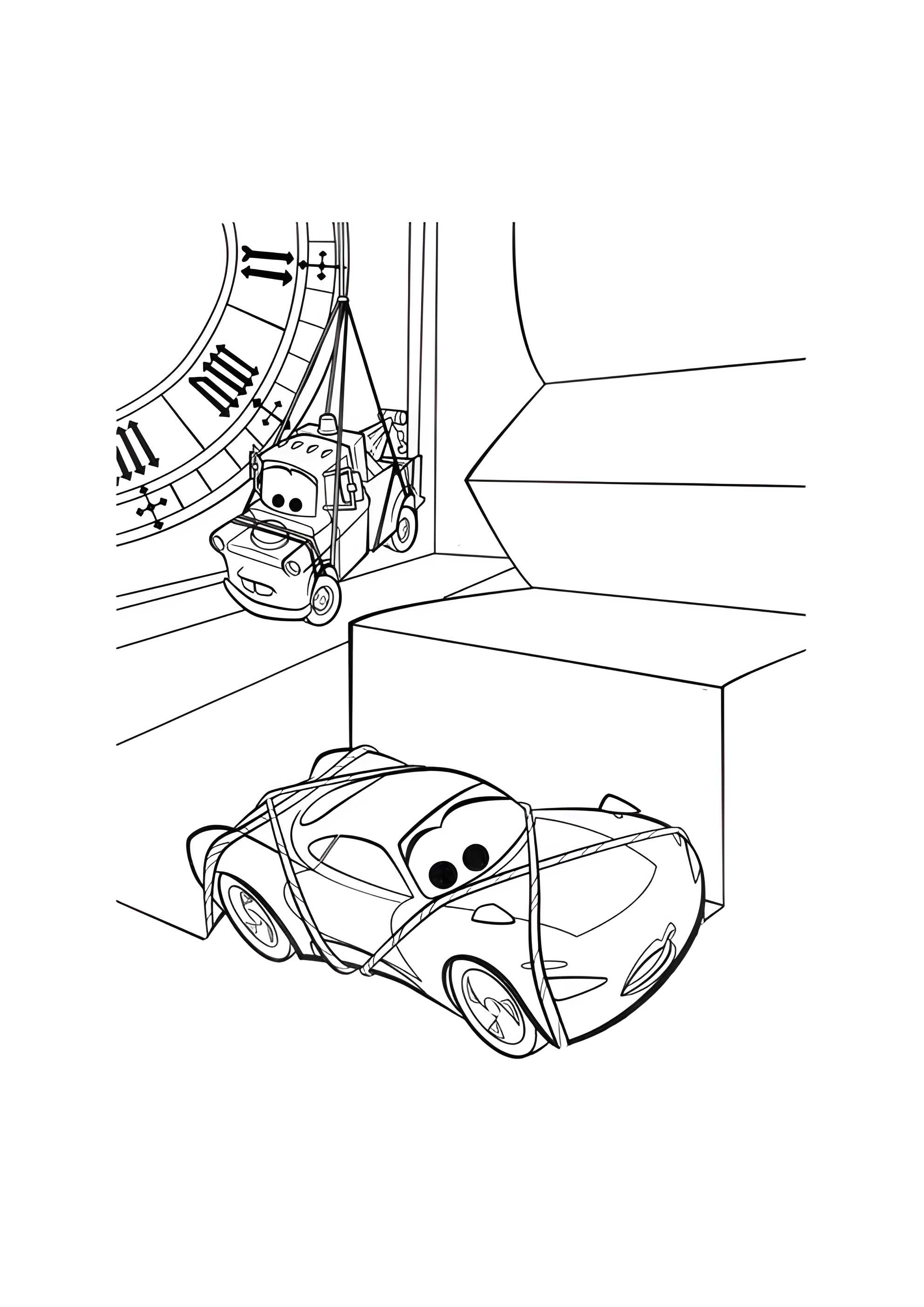 Раскраска МакКуин и Мэтр связаны в часовне