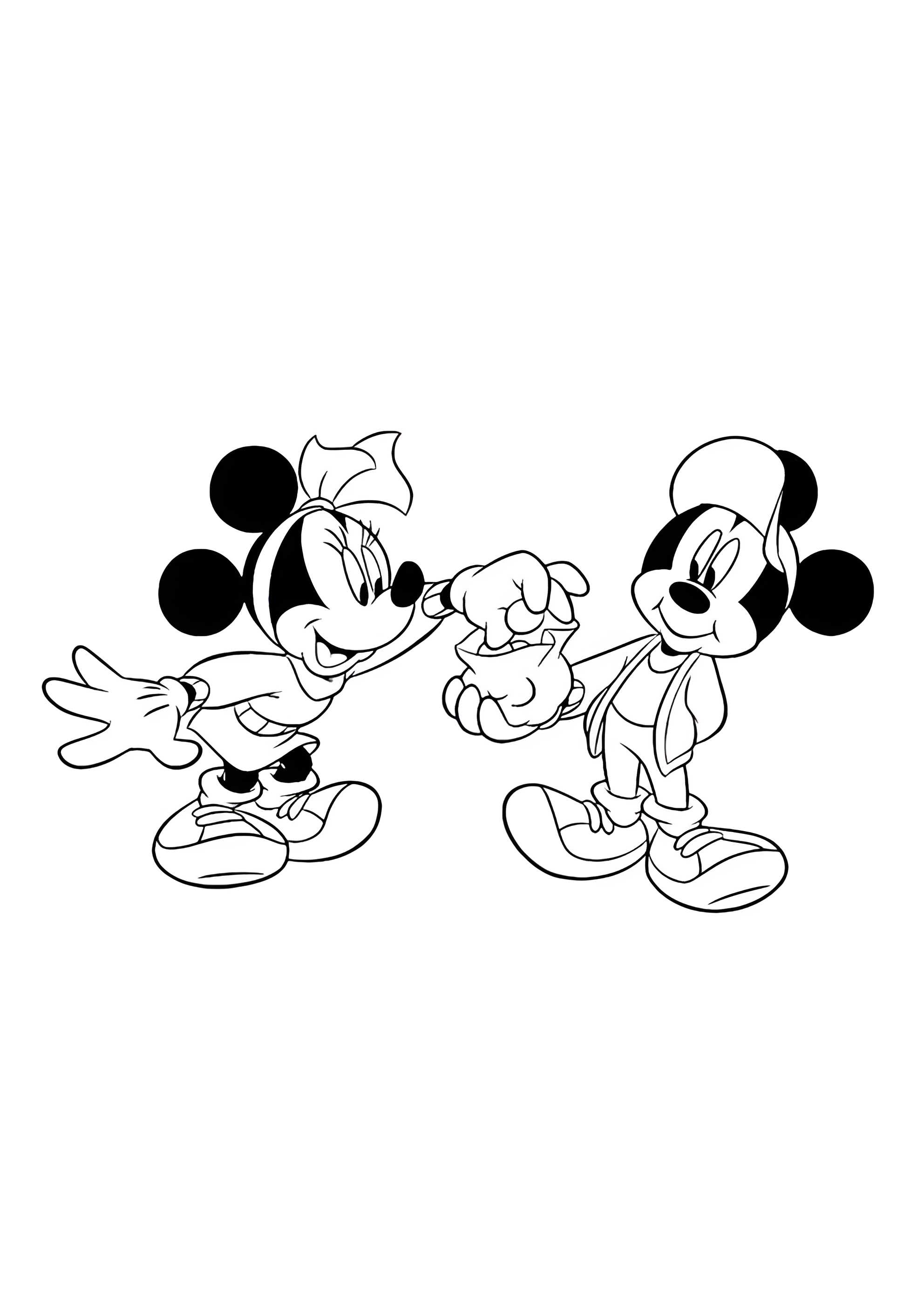 Раскраска Микки Маус и золотые монеты