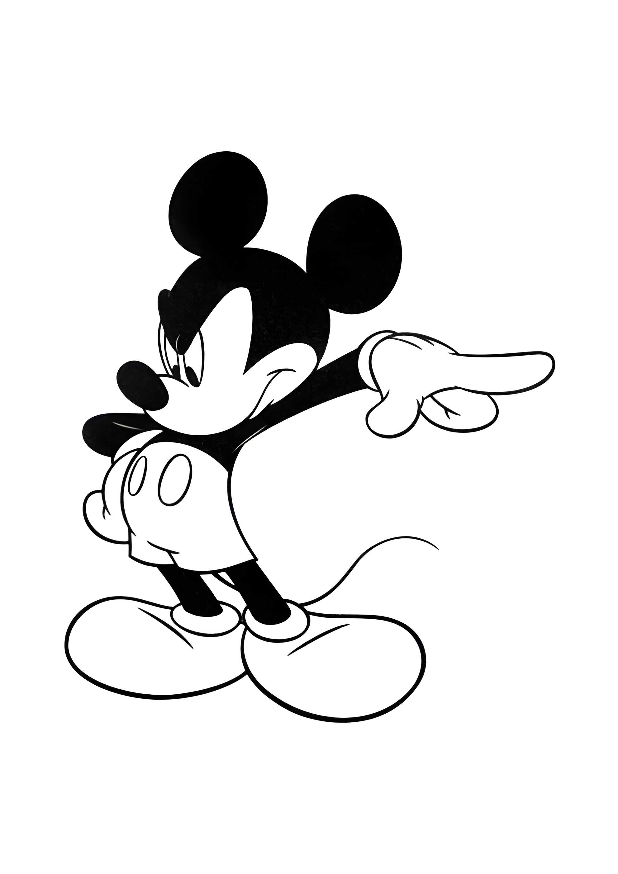 Раскраска Микки Маус сильно разозлился