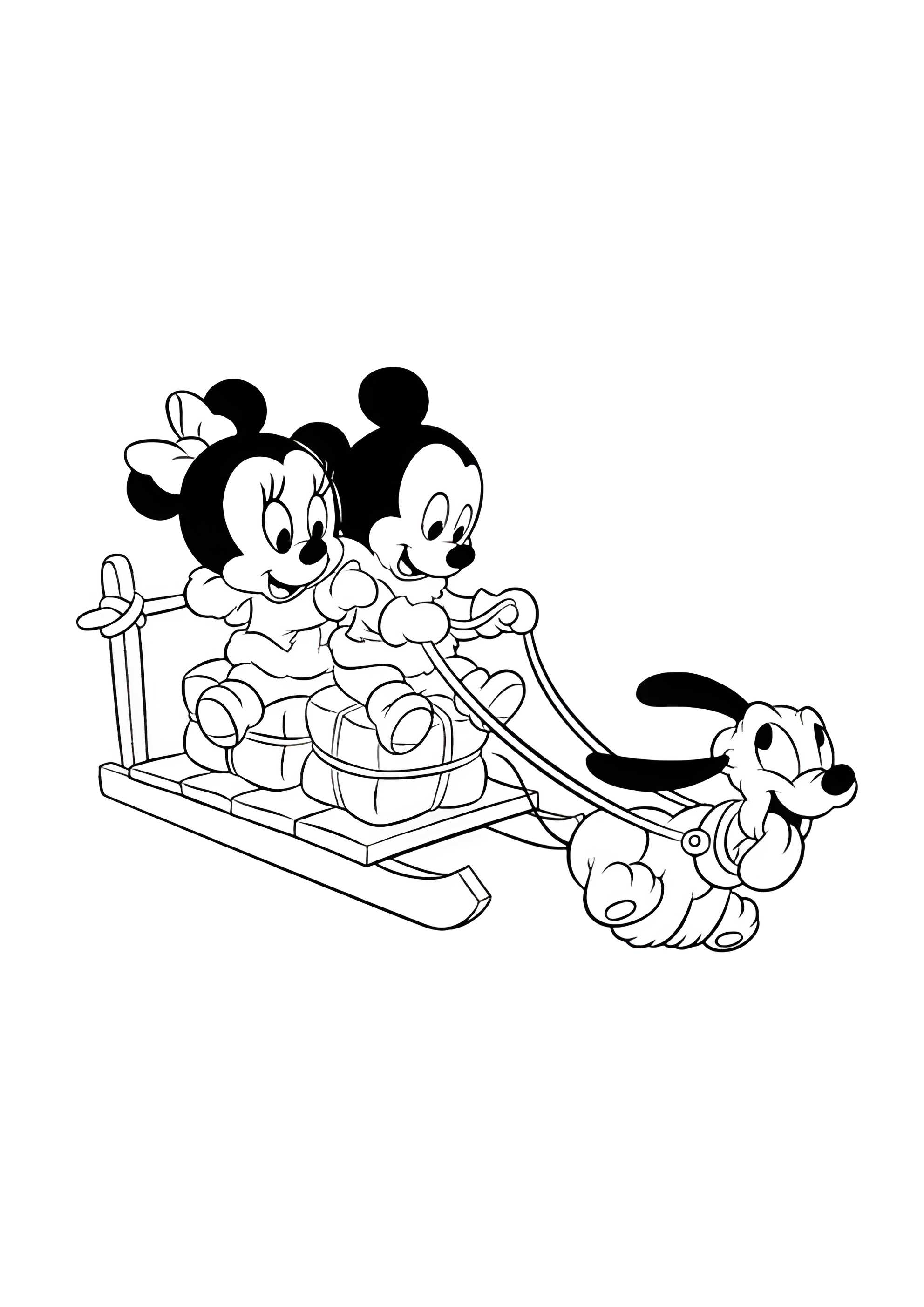 Раскраска Микки Маус в детстве