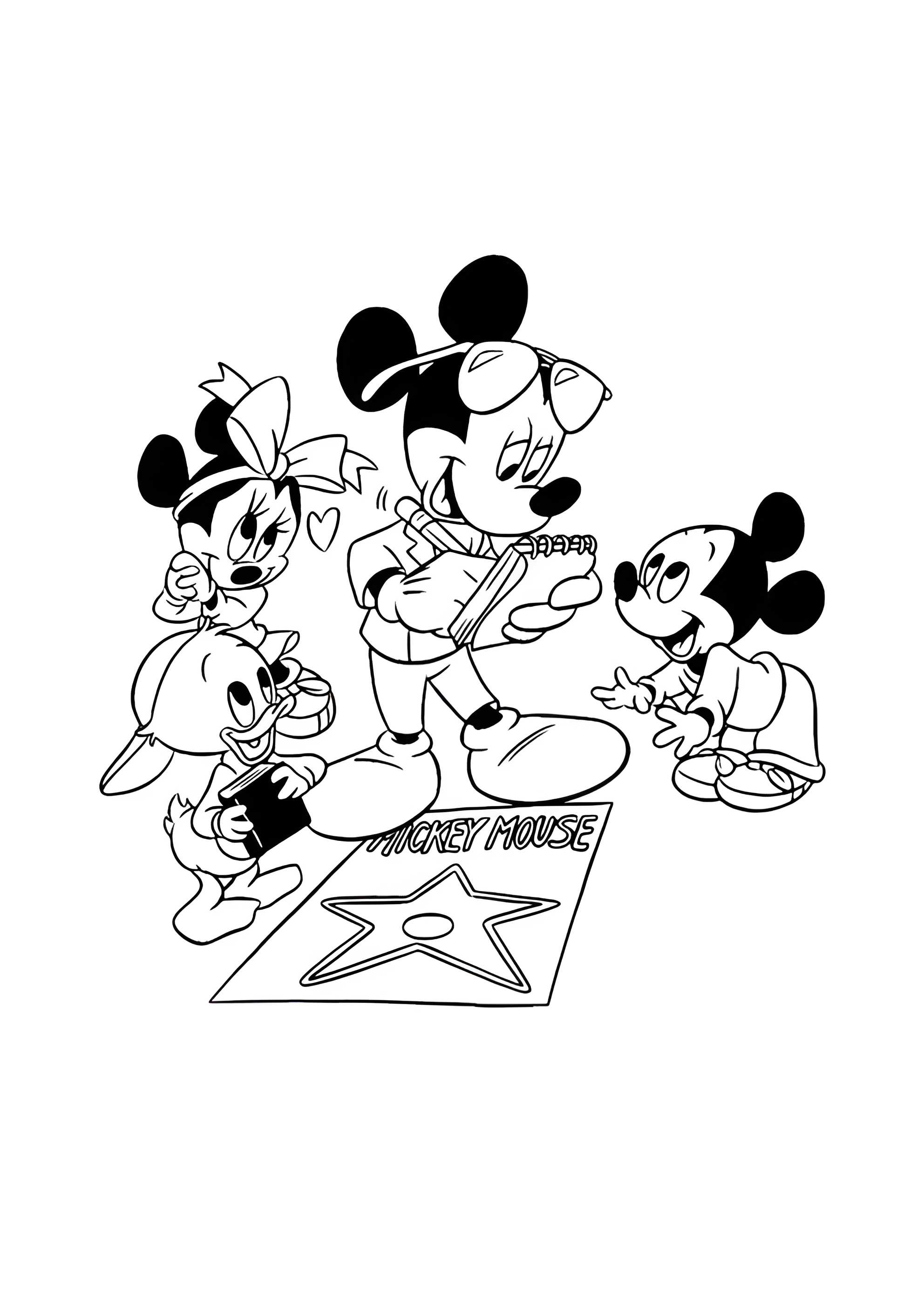 Раскраска Микки Маус в кругу друзей