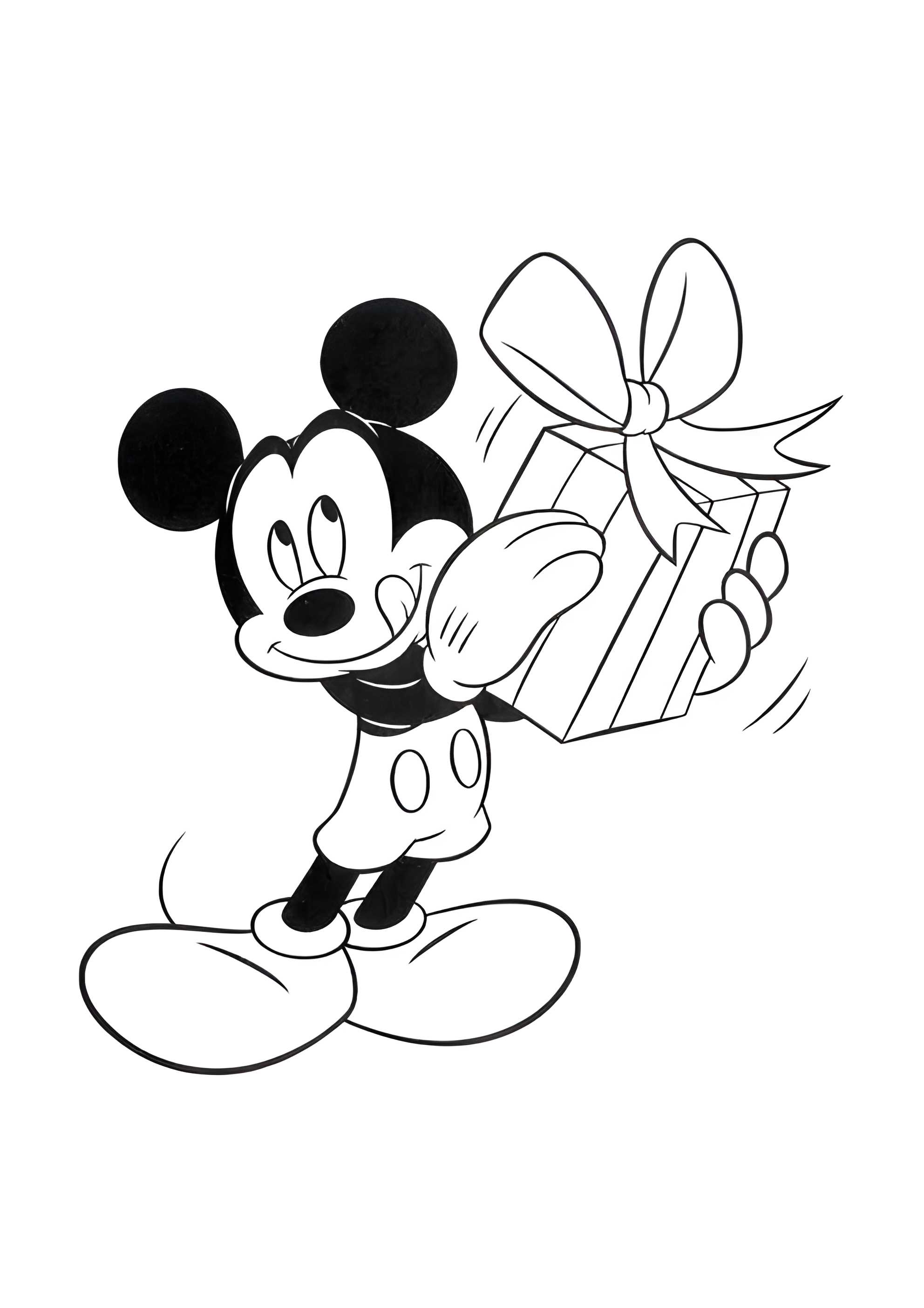 Раскраска Микки Маус в предвкушении праздника