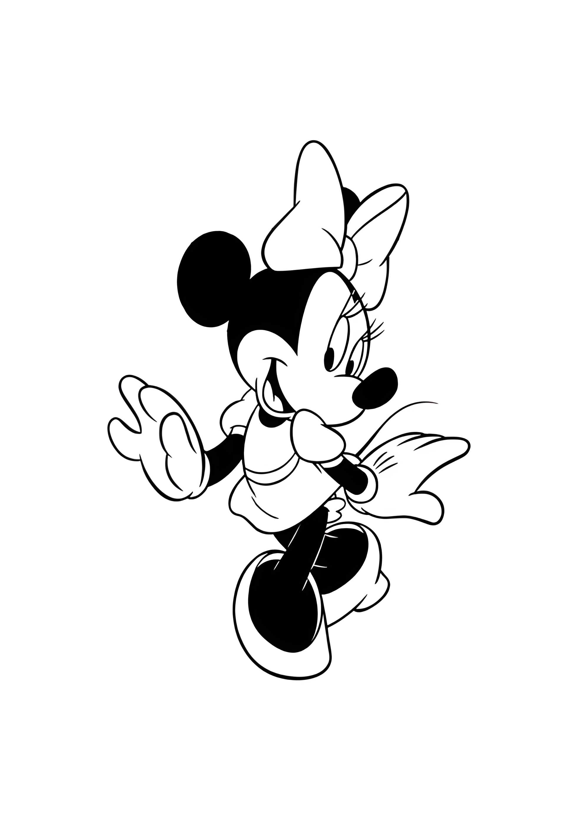 Раскраска Минни на прогулке