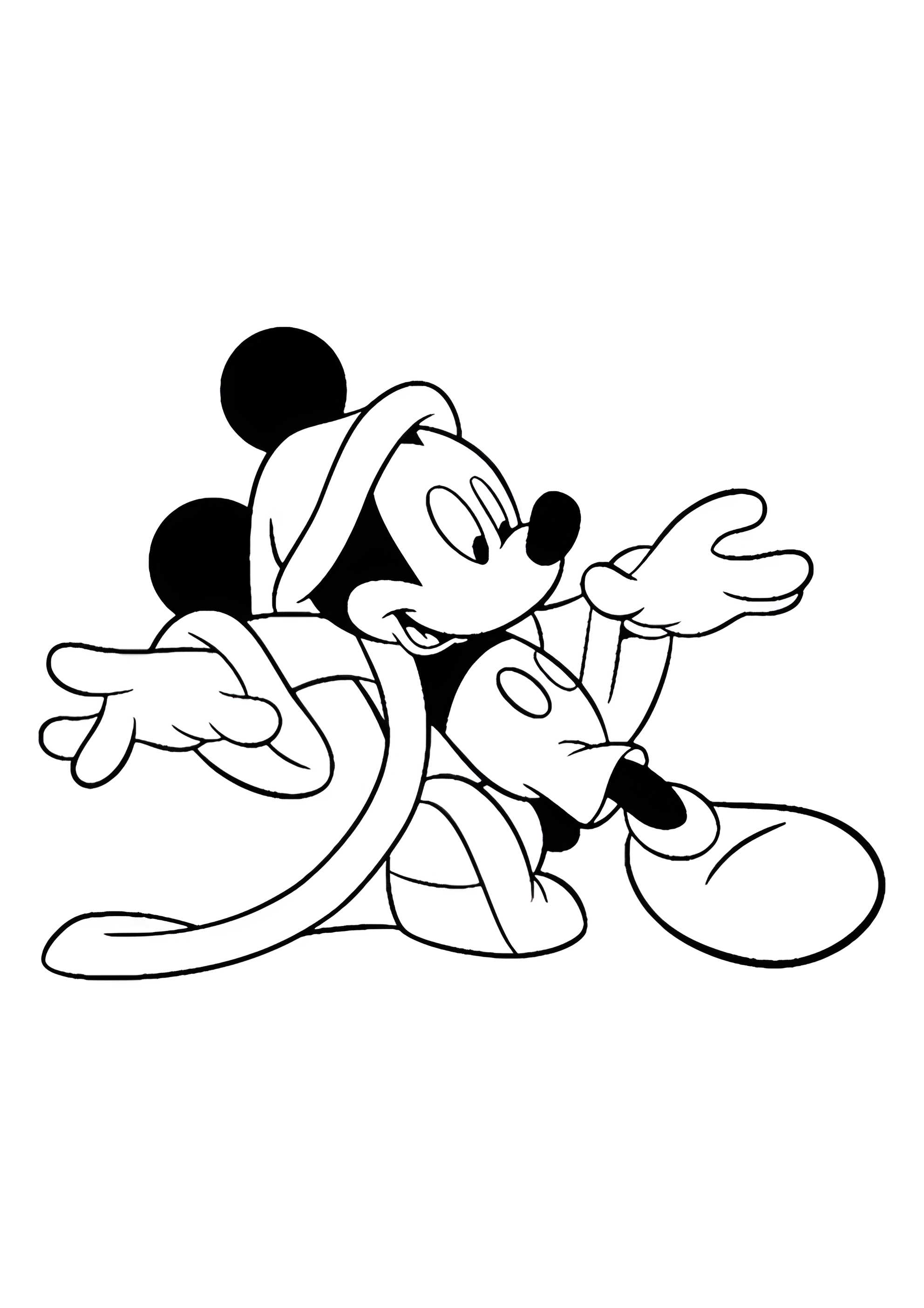 Раскраска Ночной костюм Микки Мауса