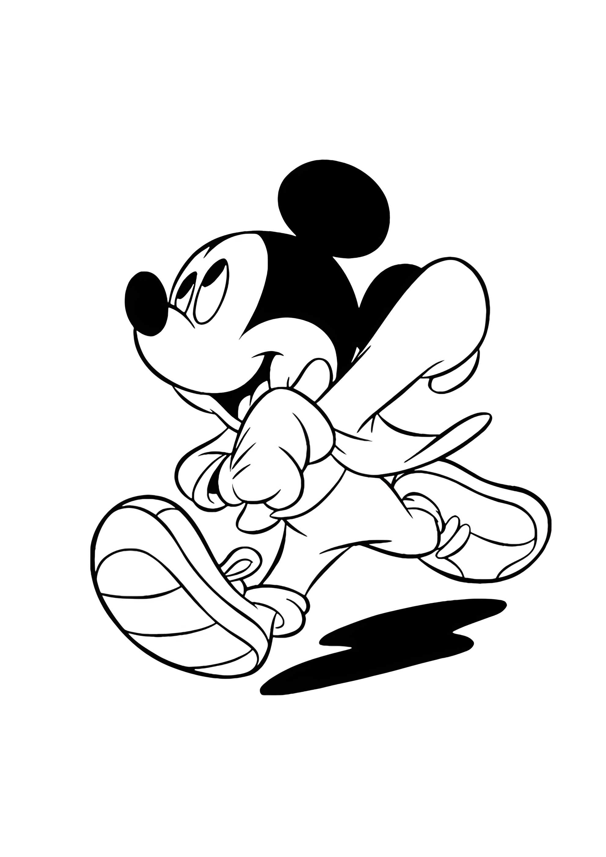 Раскраска Погоня Микки Мауса