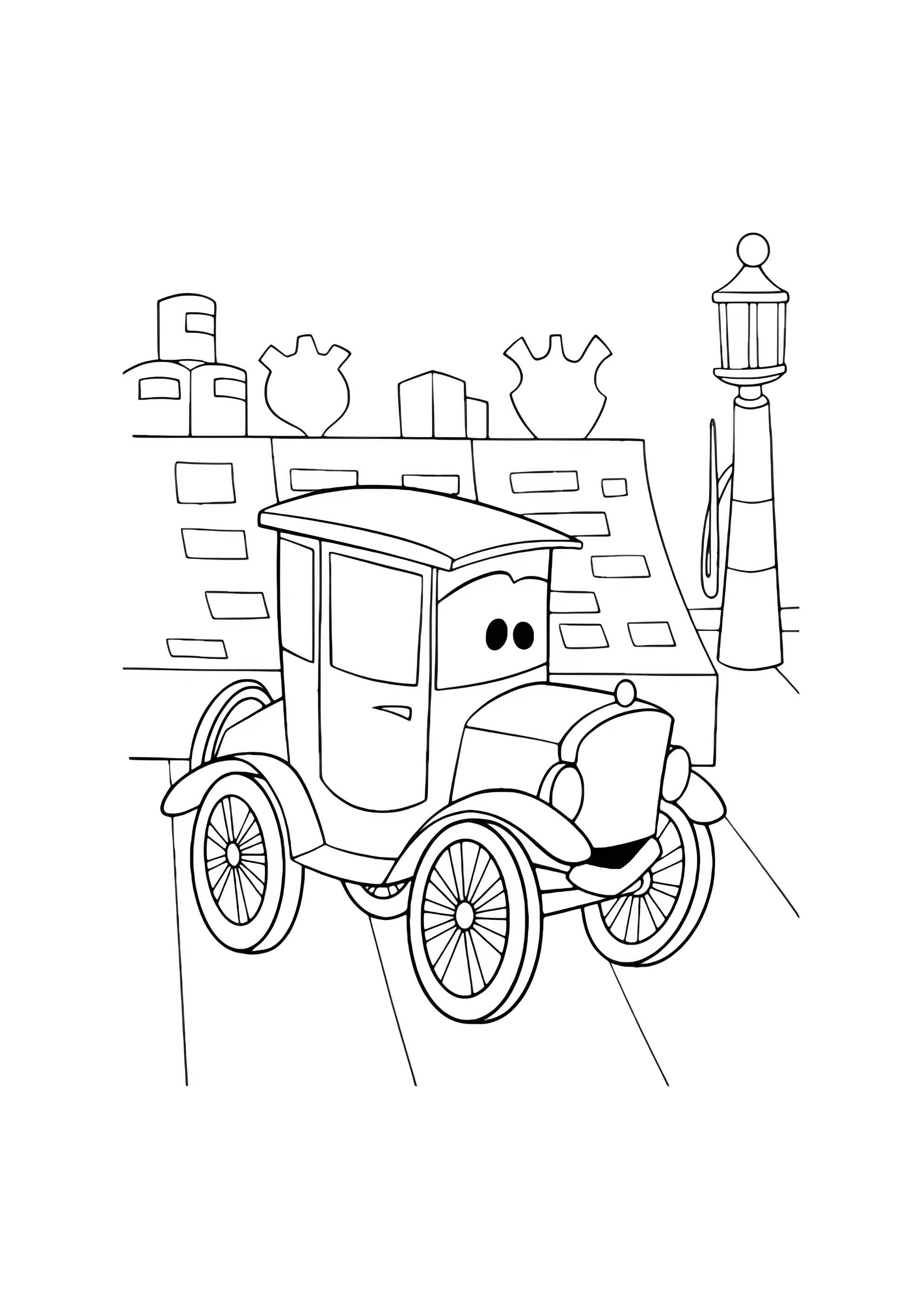 Раскраска Ретро автомобиль