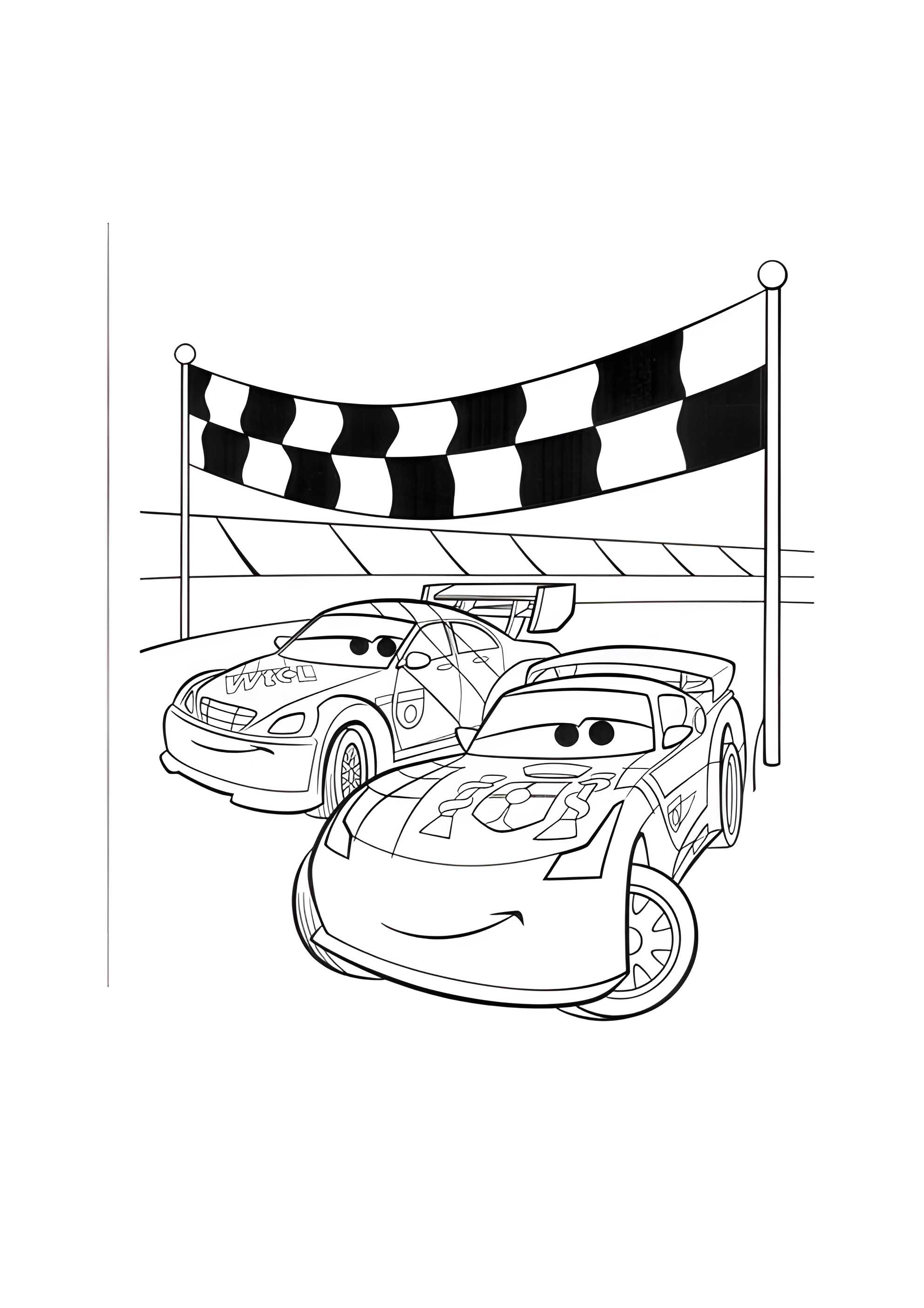 Раскраска Тачки на финише