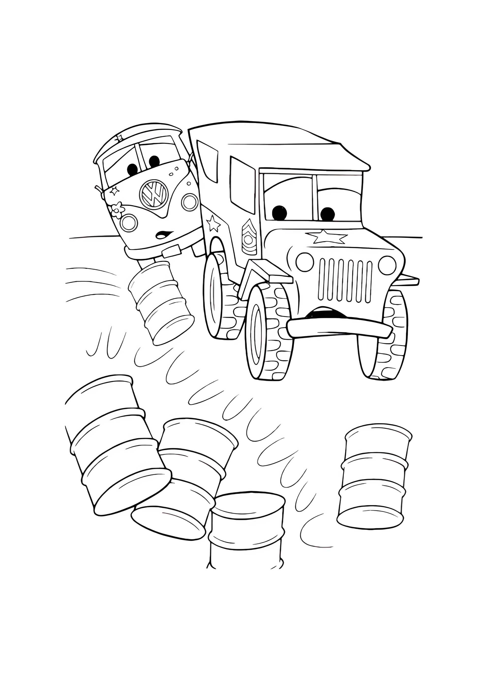 Раскраска Тачки на свалке