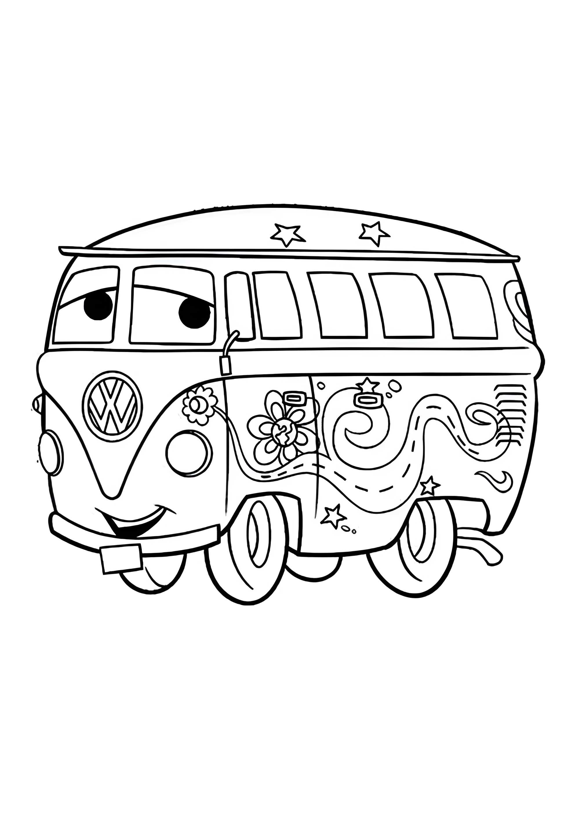 Раскраска Забавный автобус Филмор