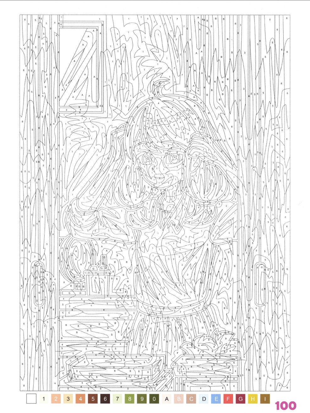 Раскраска Аниме по номерам 100