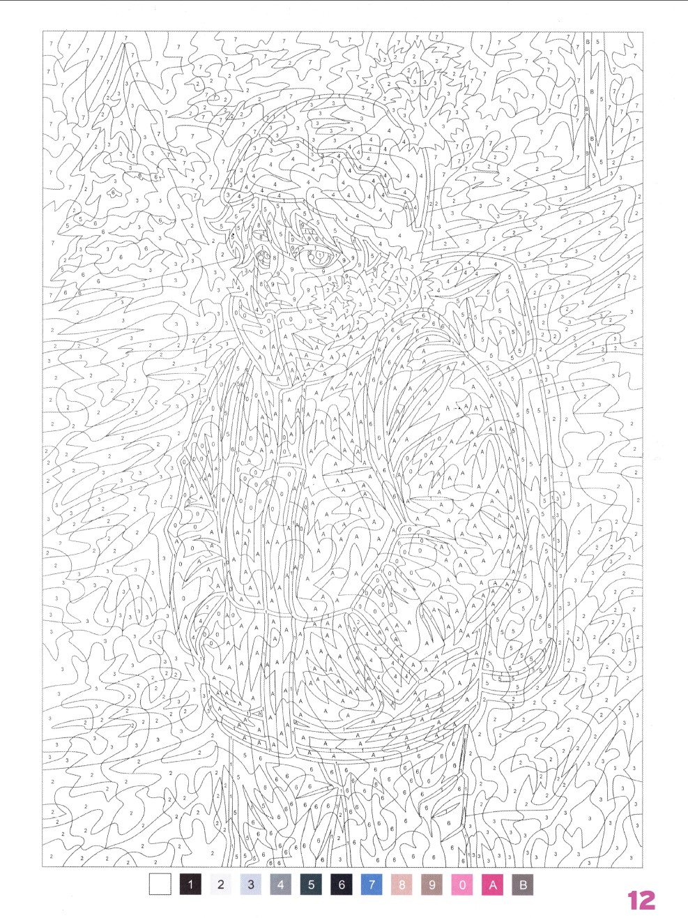 Раскраска Аниме по номерам 12