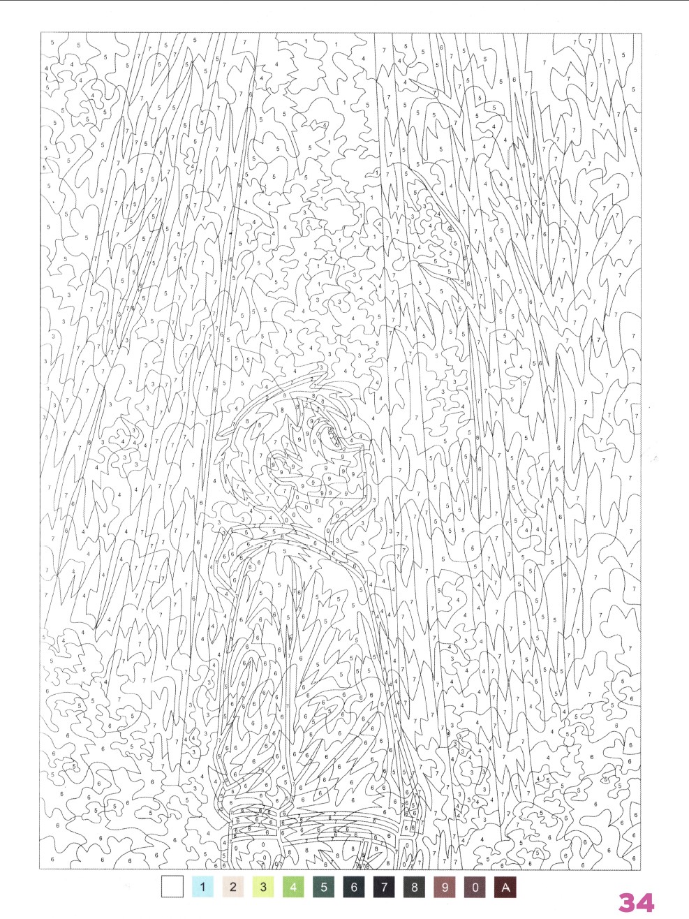 Раскраска Аниме по номерам 34