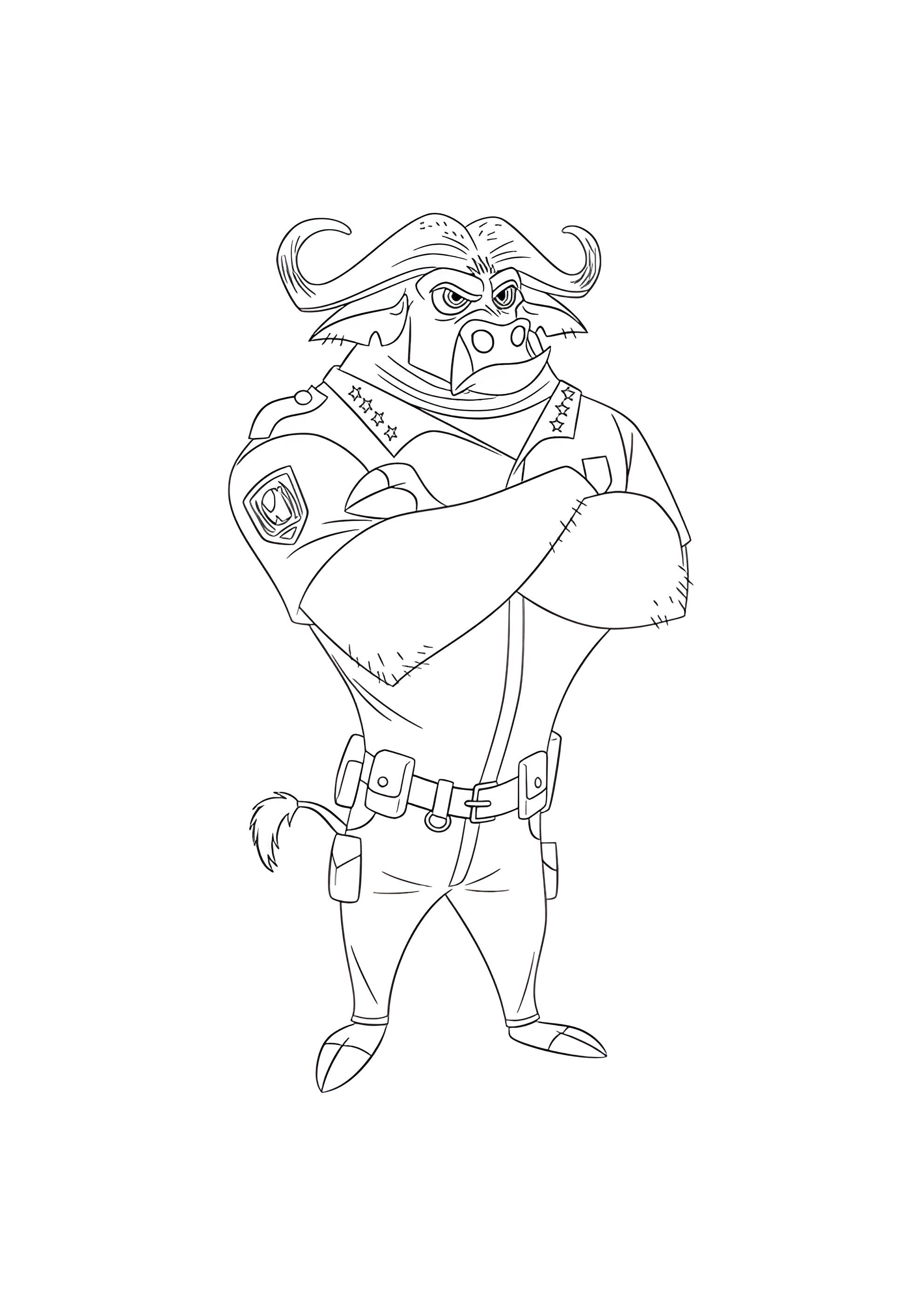 Раскраска Капитан Буйволсон