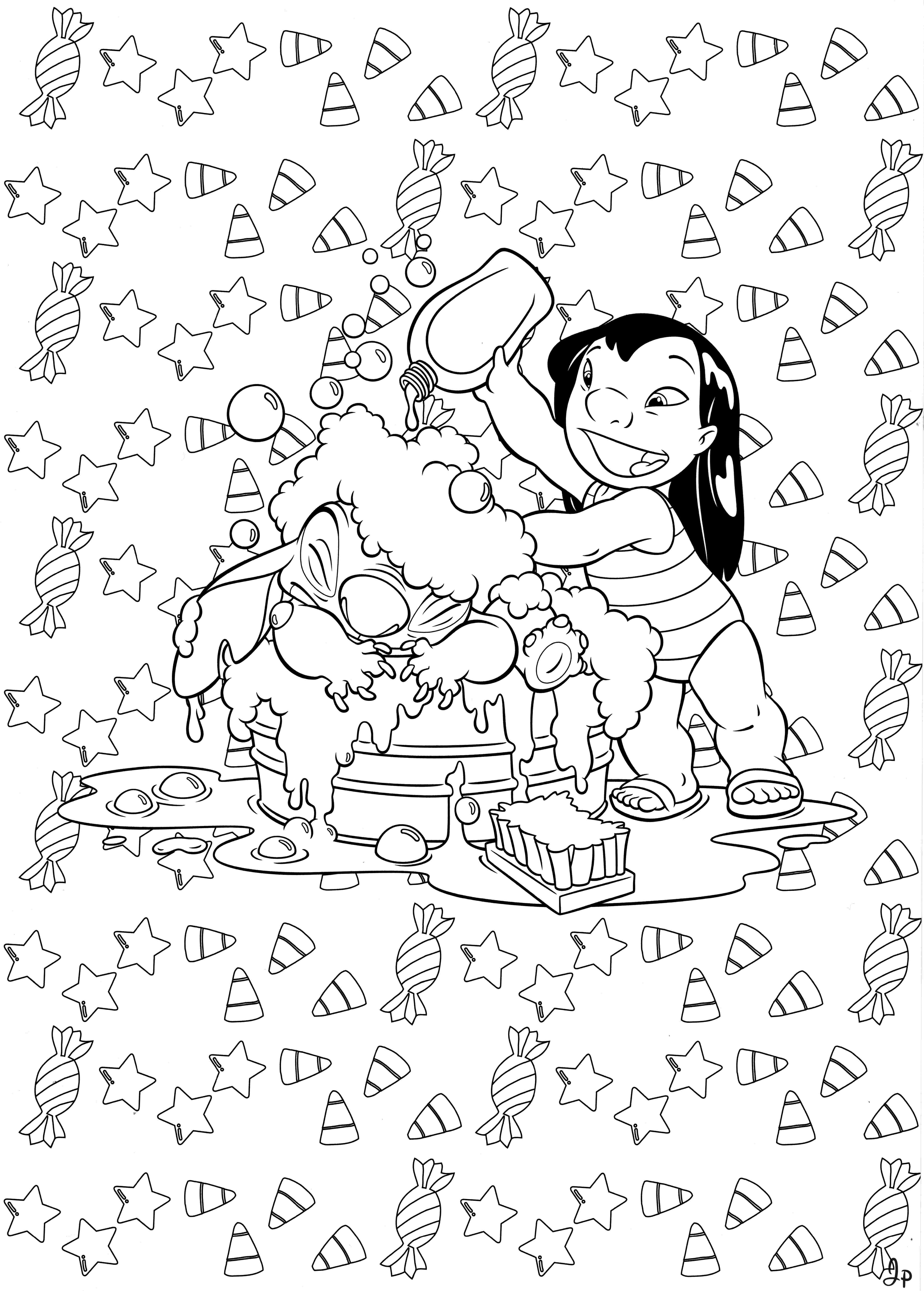 Раскраска Лило и Стич 69