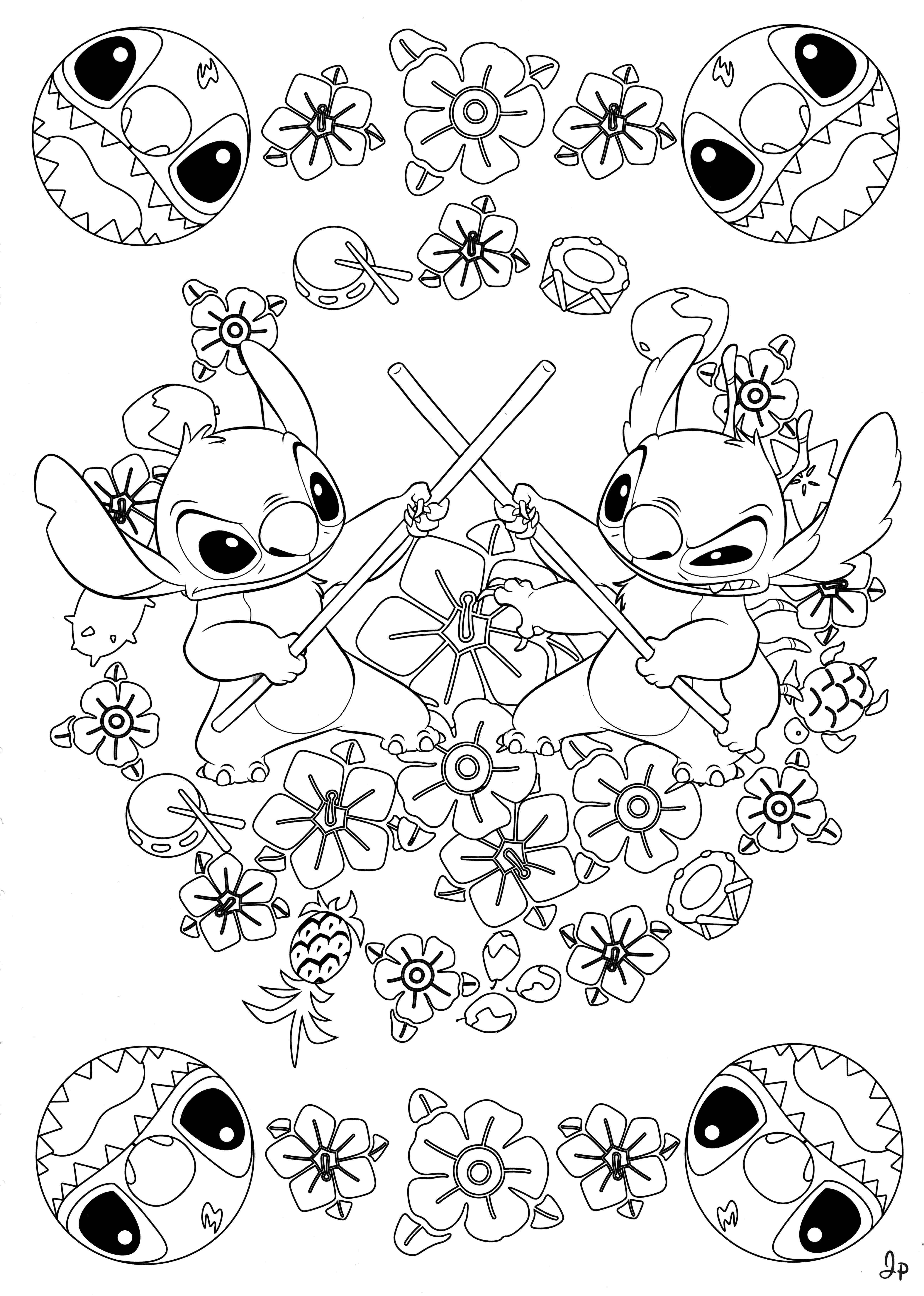 Раскраска Лило и Стич 73