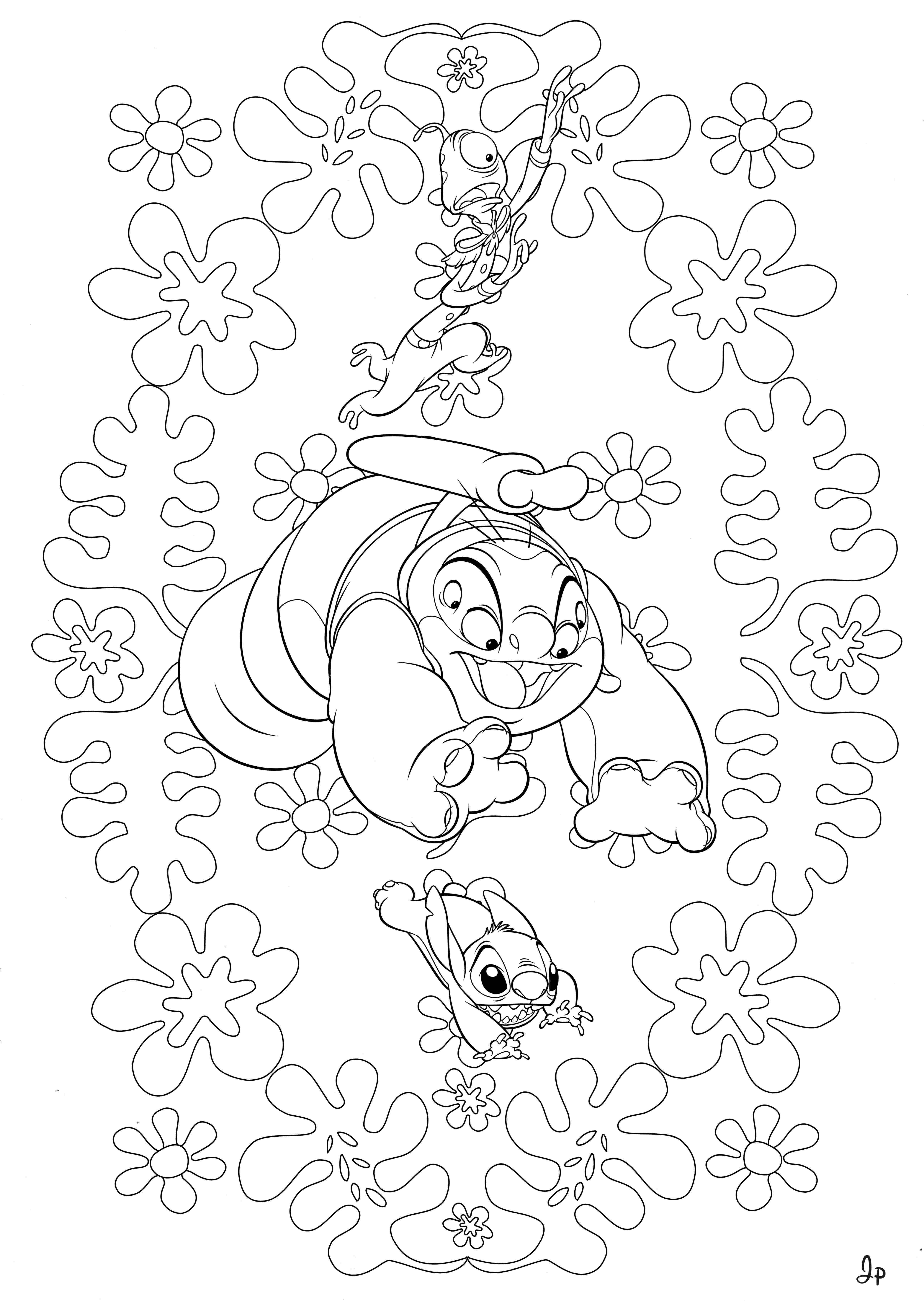 Раскраска Лило и Стич 74