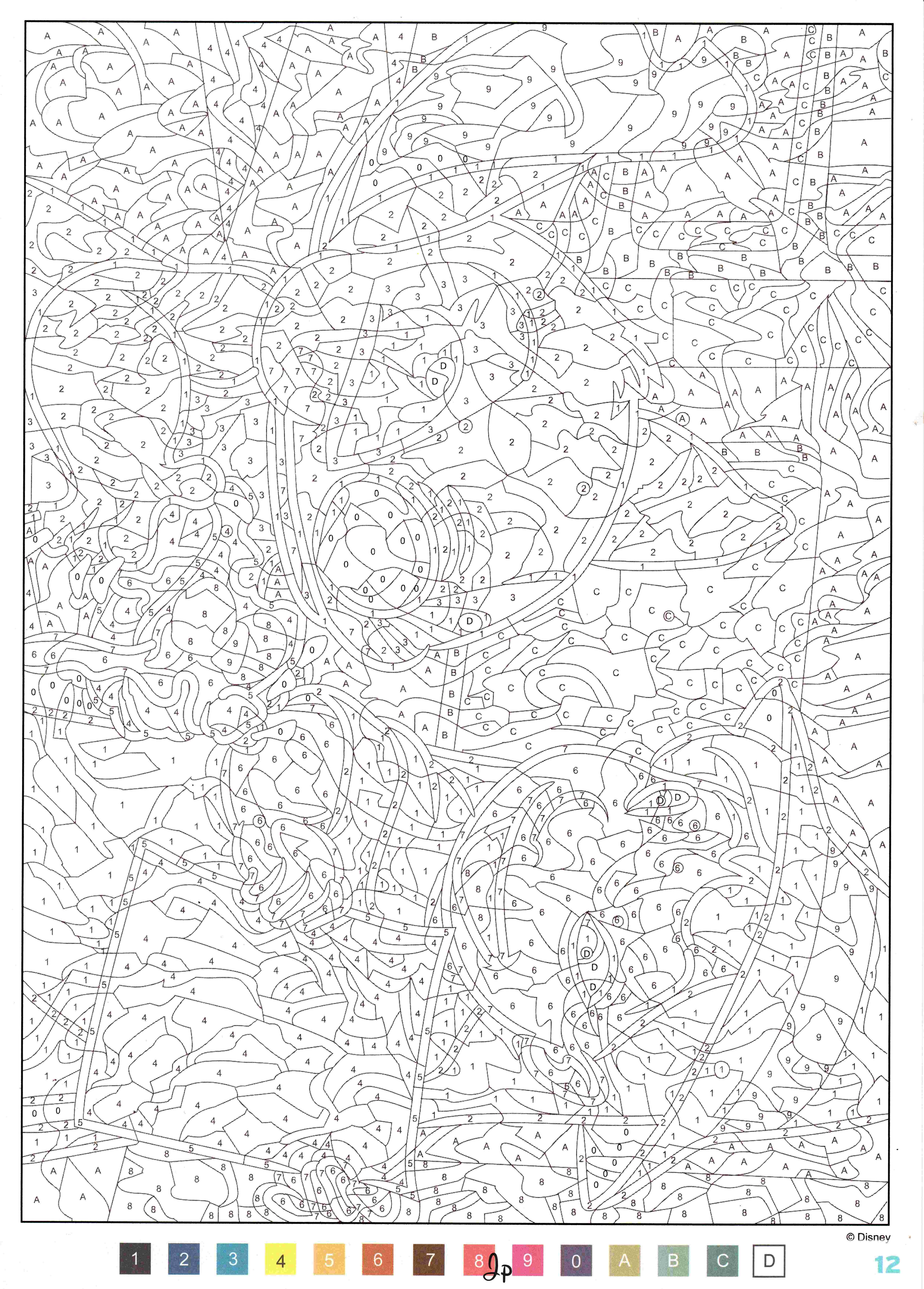 Раскраска Лило и Стич по номерам 12