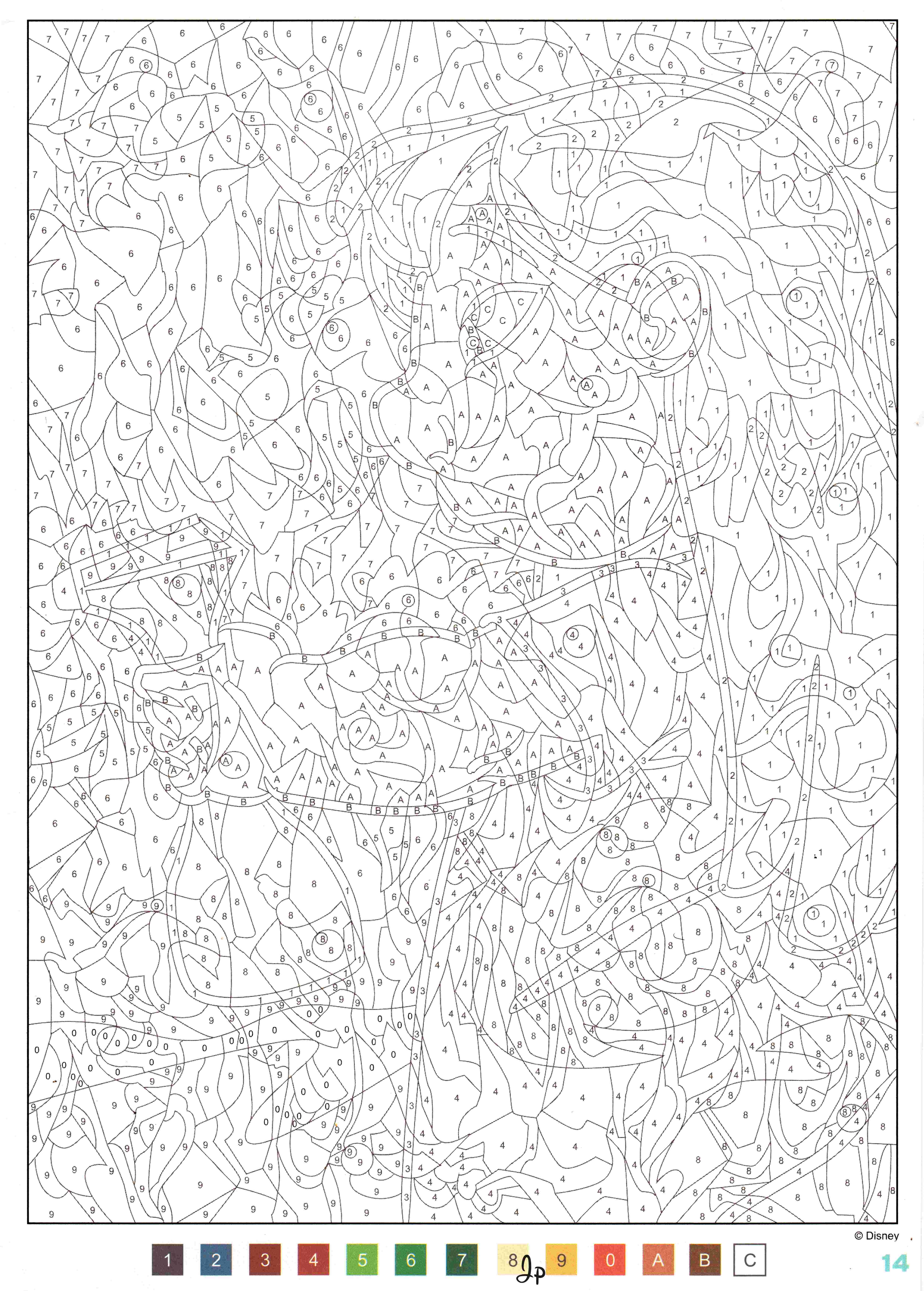 Раскраска Лило и Стич по номерам 14