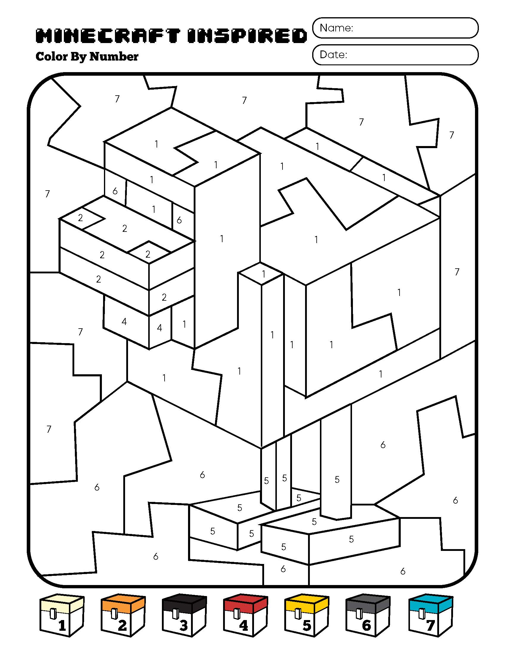 Раскраска Minecraft по номерам 5