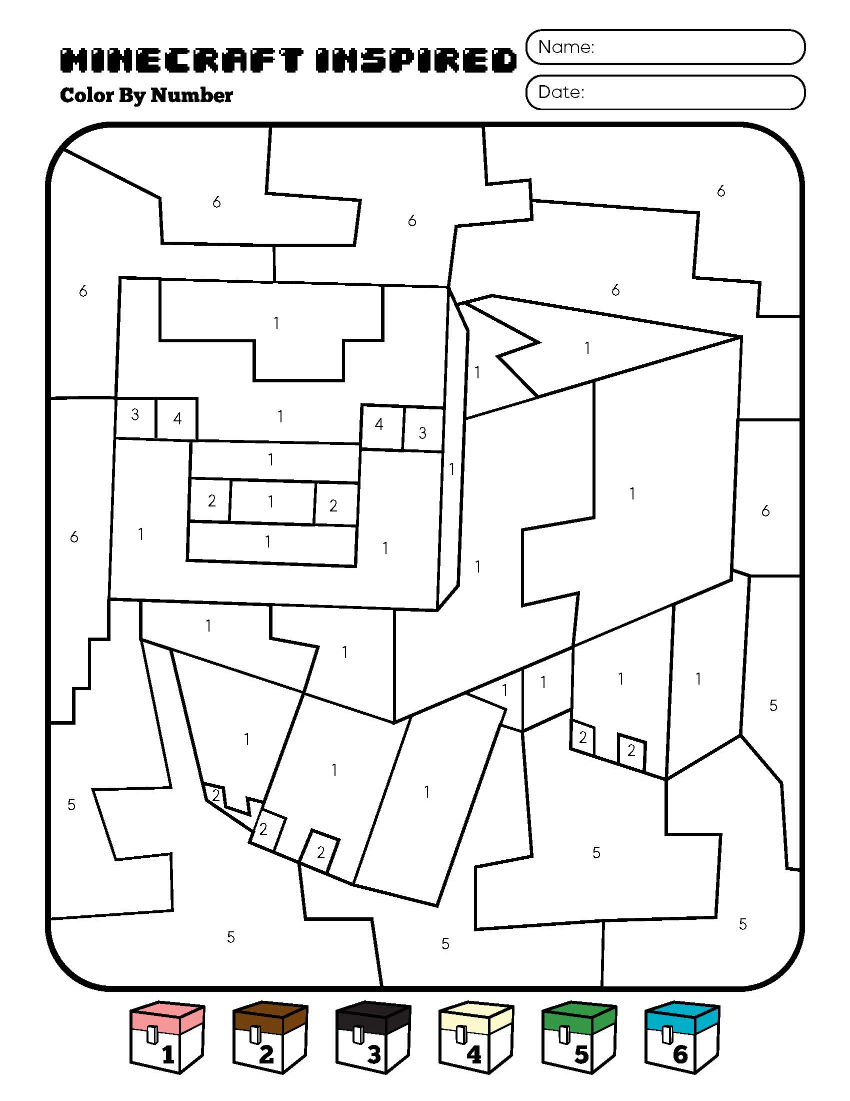 Раскраска Minecraft по номерам 6
