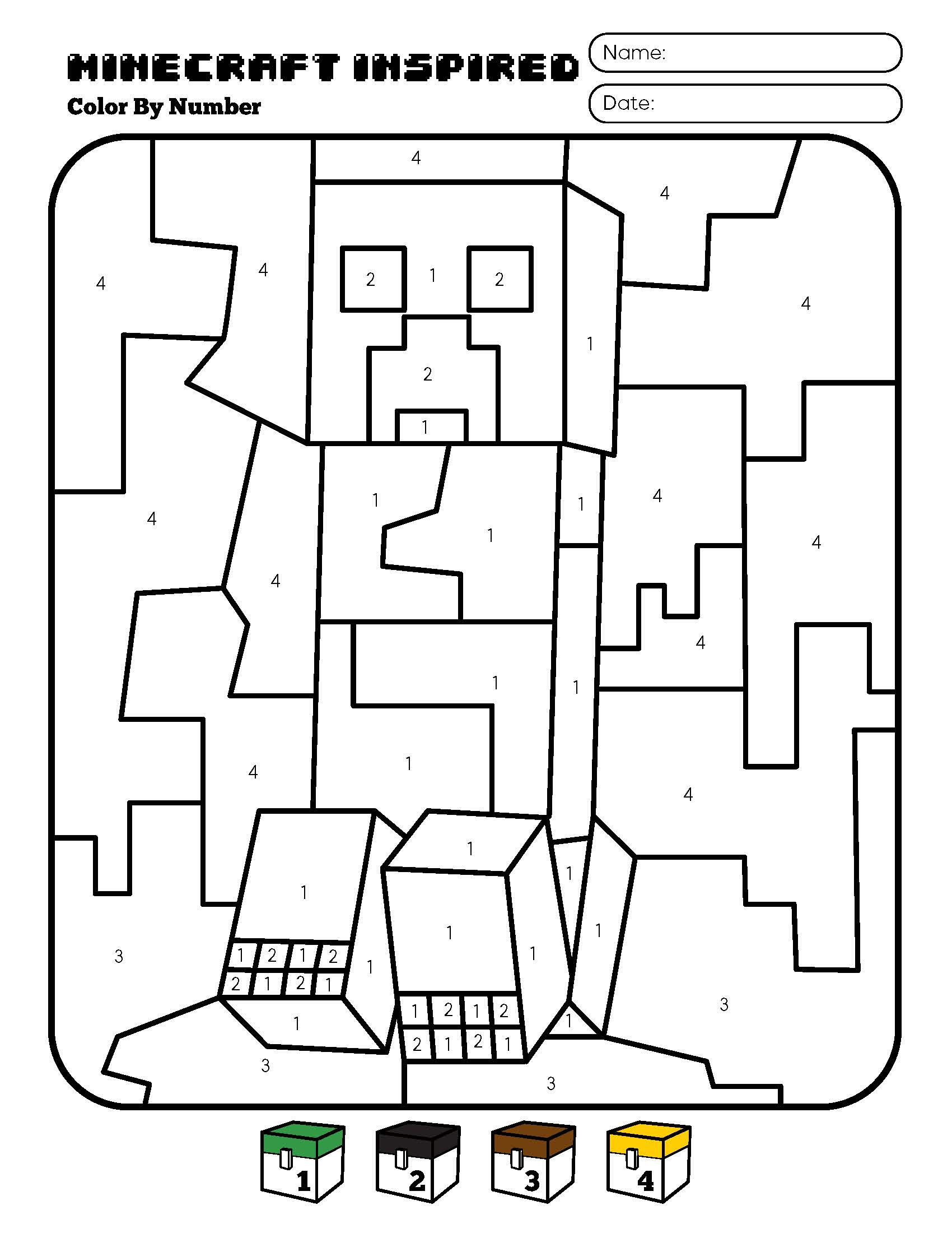 Раскраска Minecraft по номерам 7