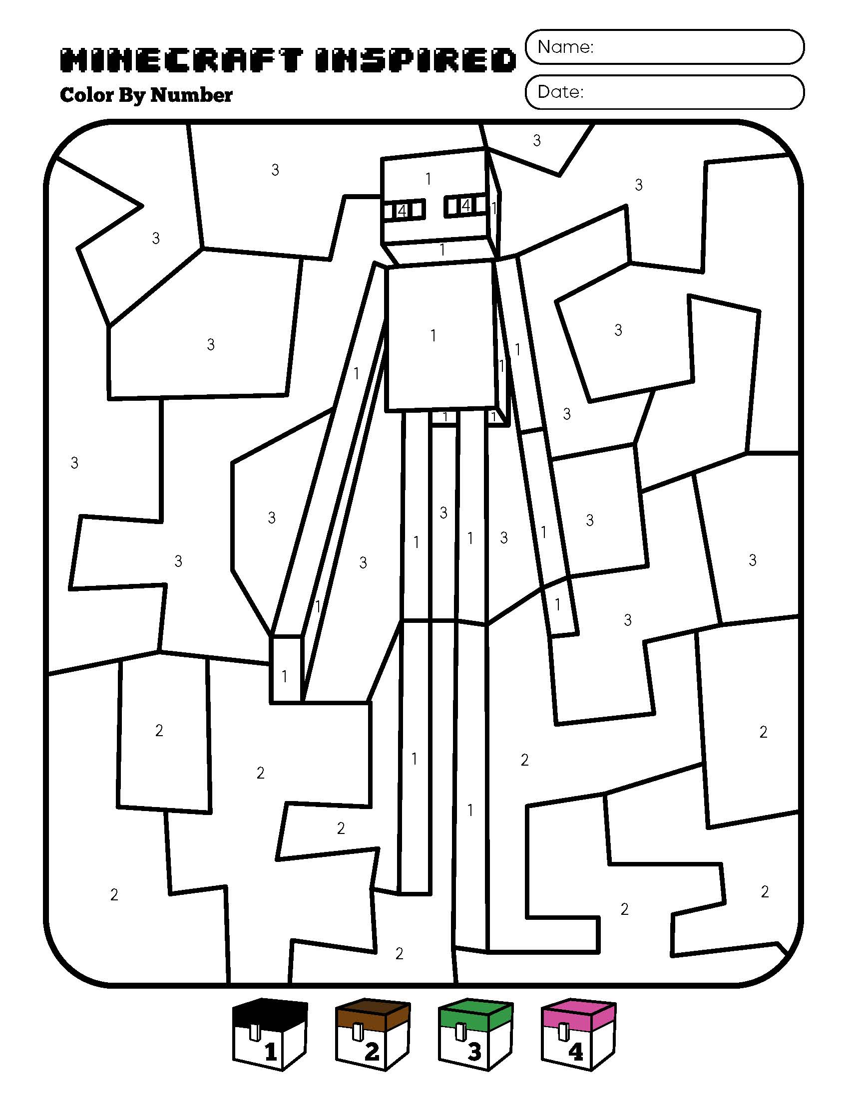 Раскраска Minecraft по номерам 8