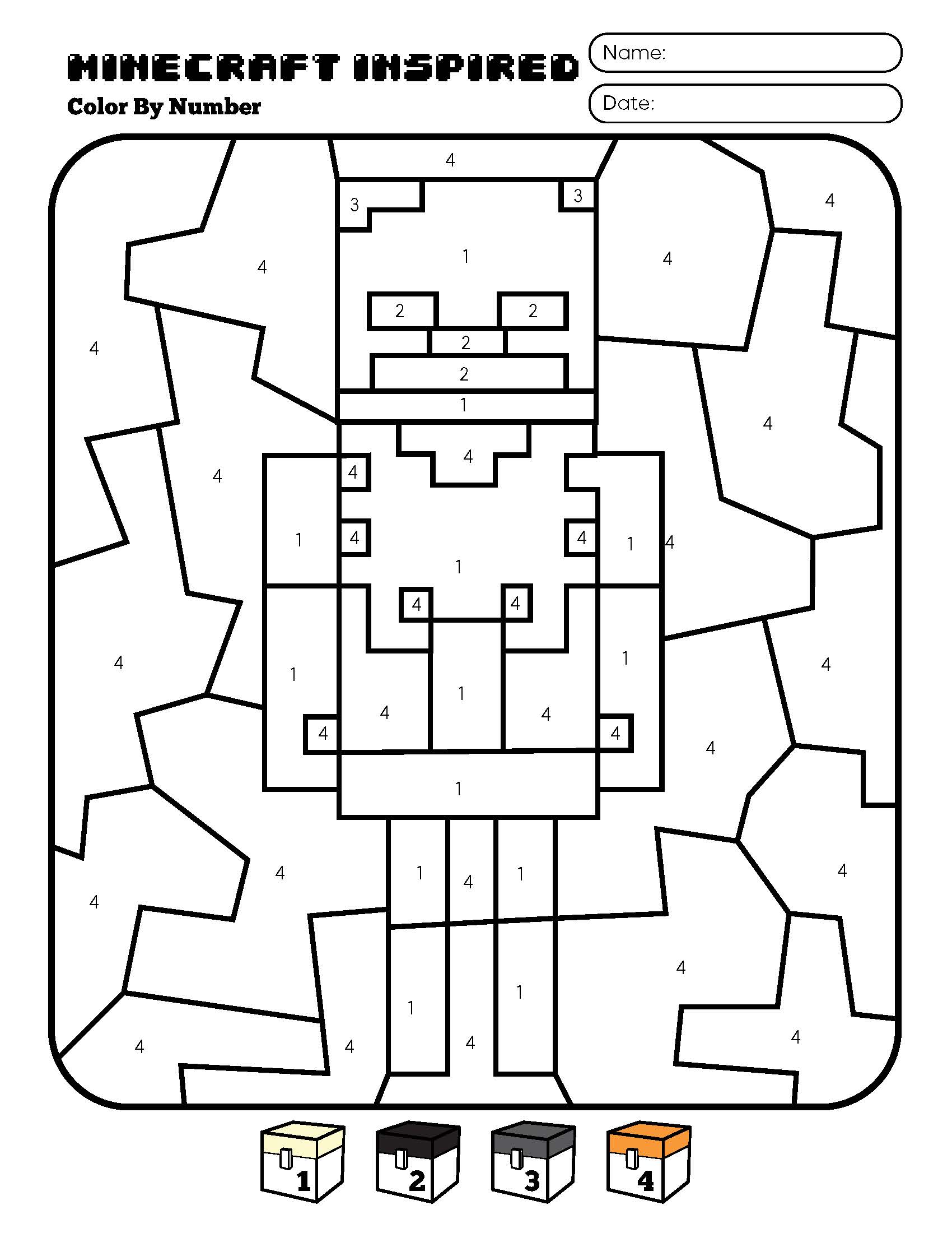 Раскраска Minecraft по номерам 9