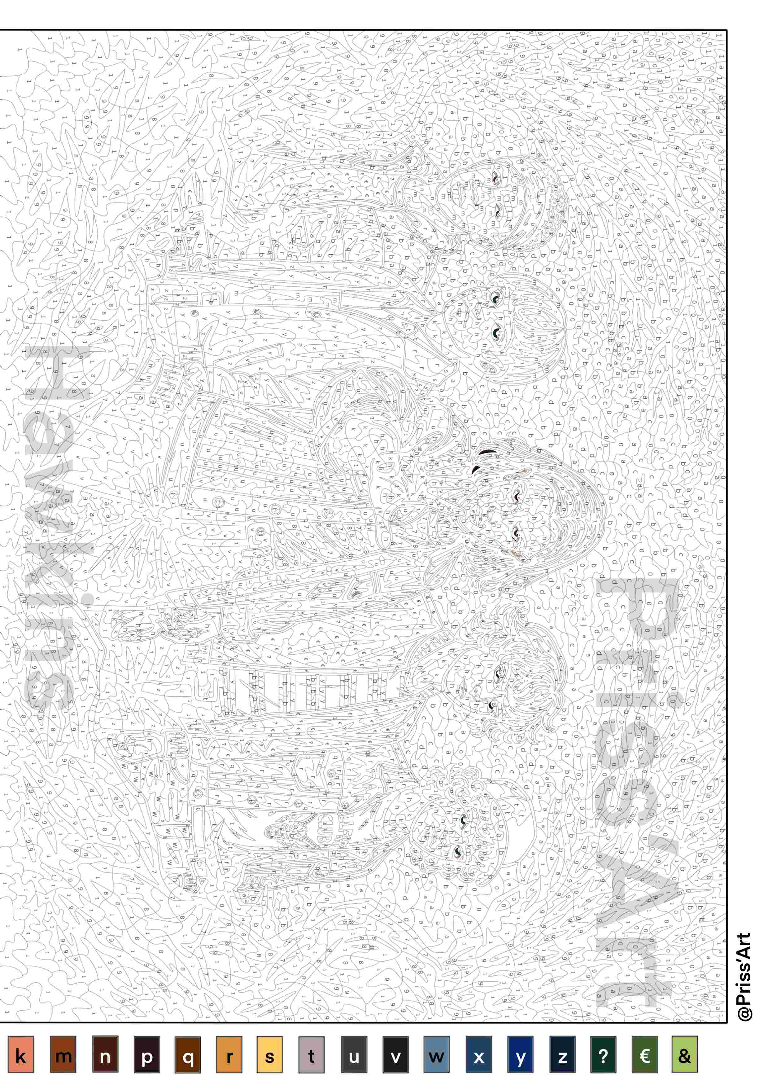 Раскраска Очень странные дела по номерам 2