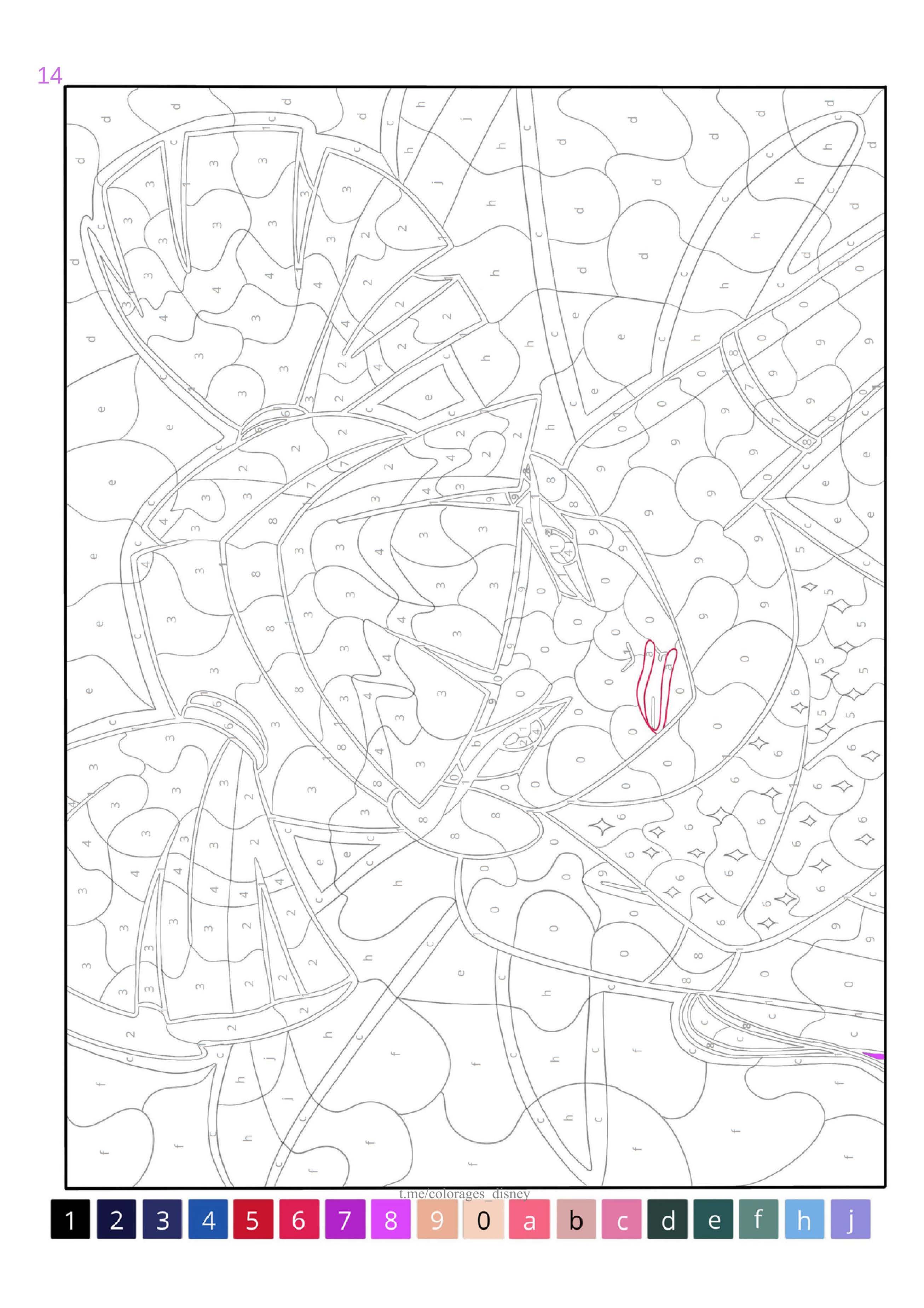 Раскраска Винкс по номерам 14