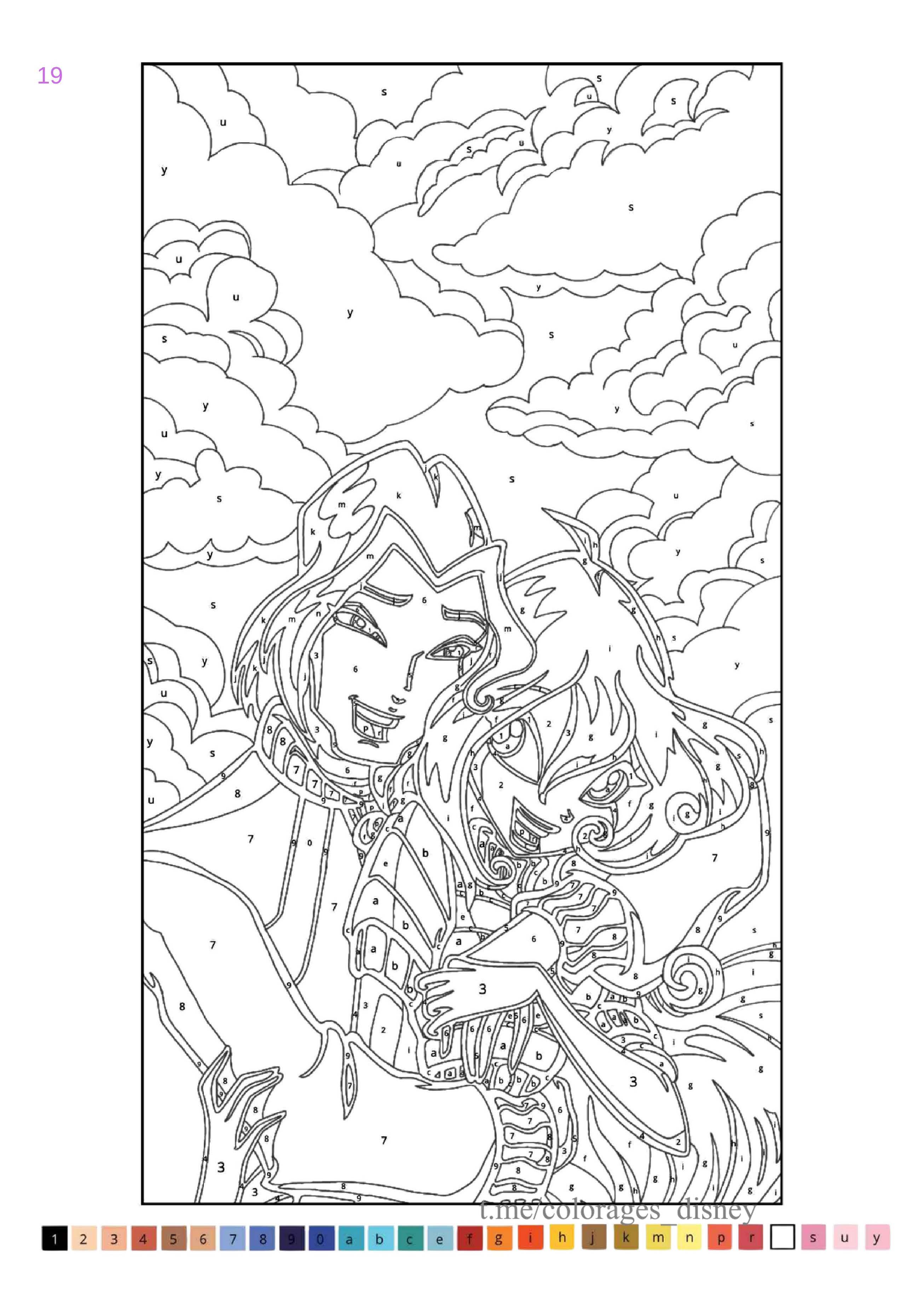 Раскраска Винкс по номерам 19