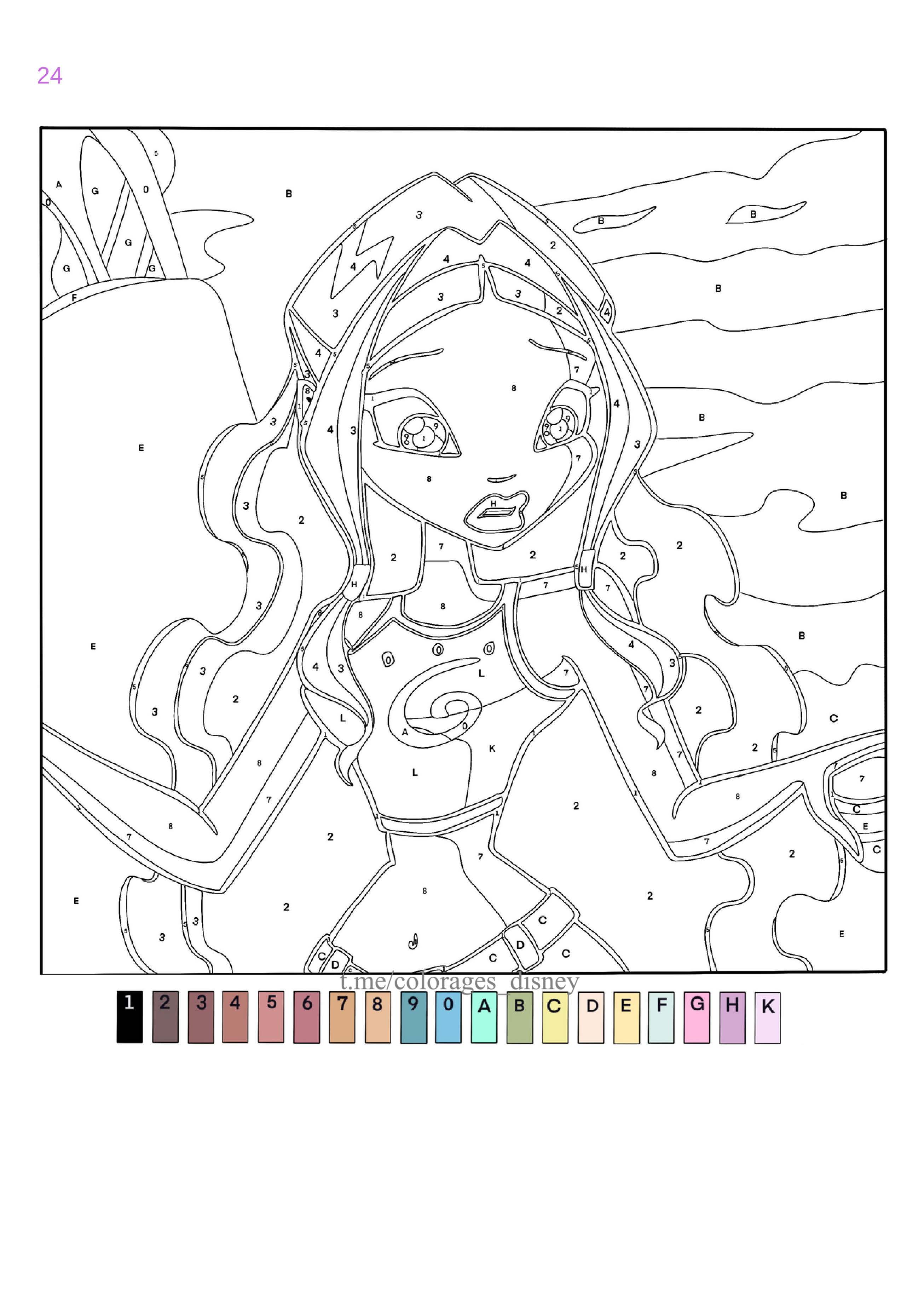 Раскраска Винкс по номерам 24