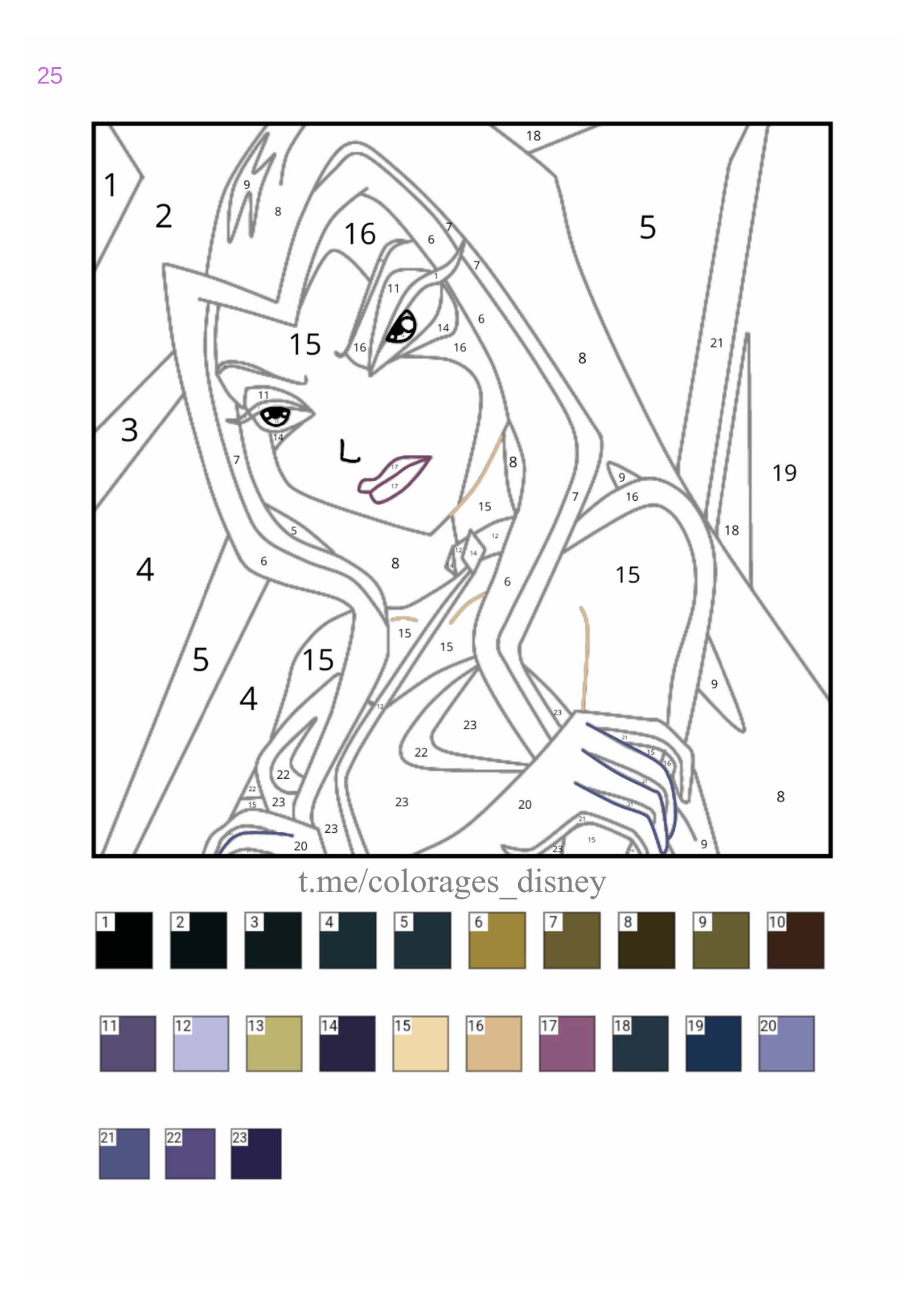 Раскраска Винкс по номерам 25