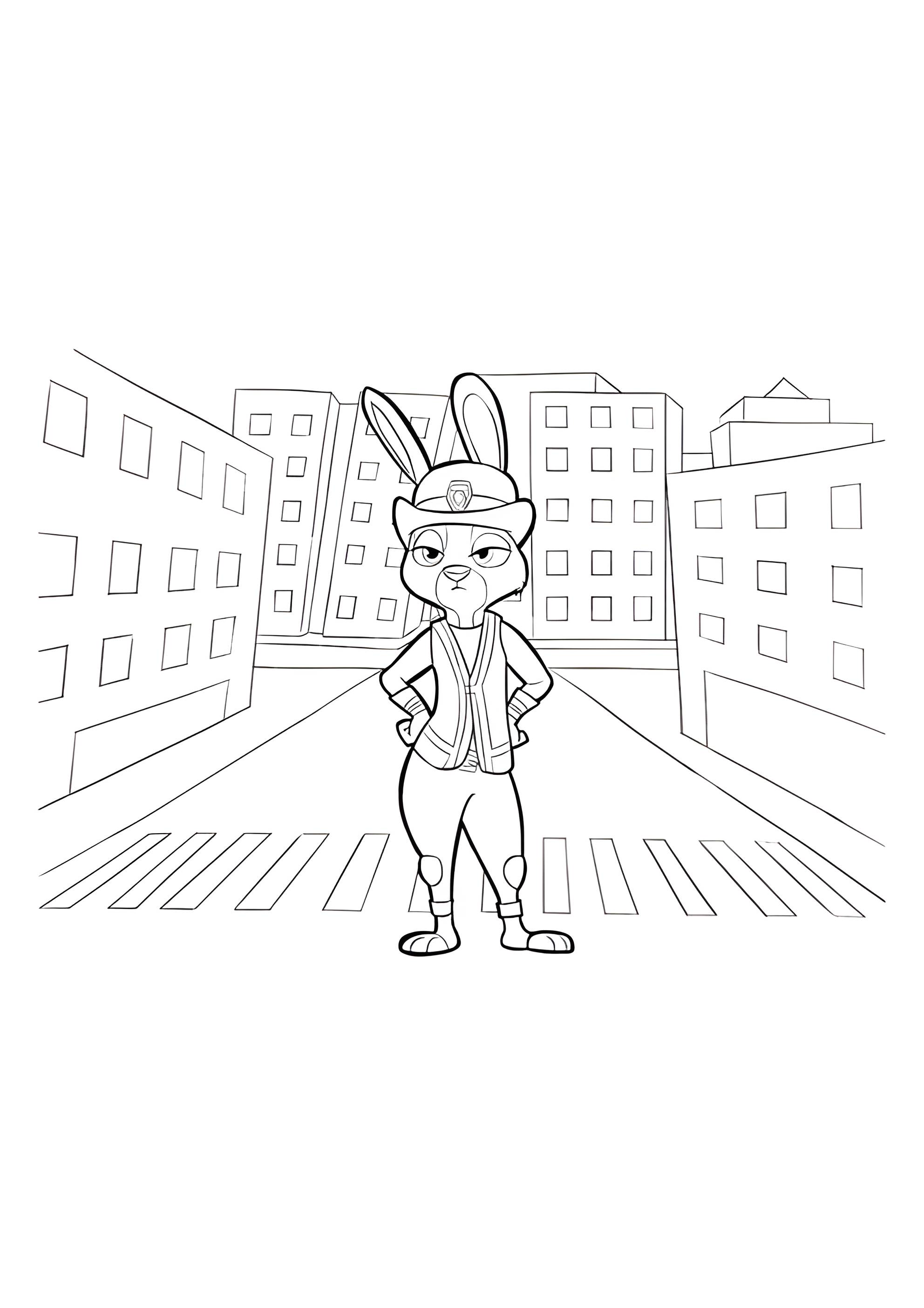 Раскраска зайчиха Джуди Хоппс