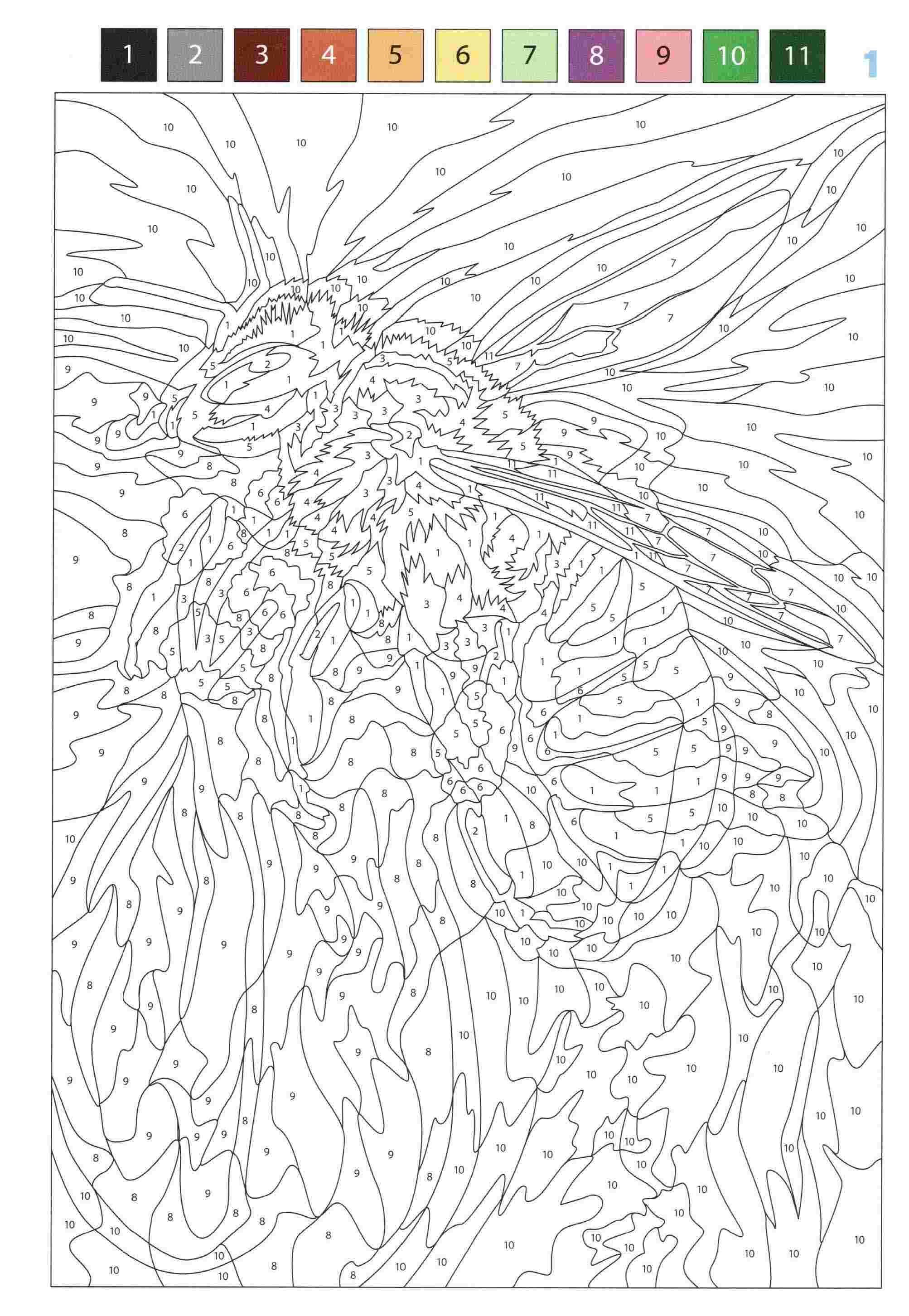 Раскраска Животные по номерам 1