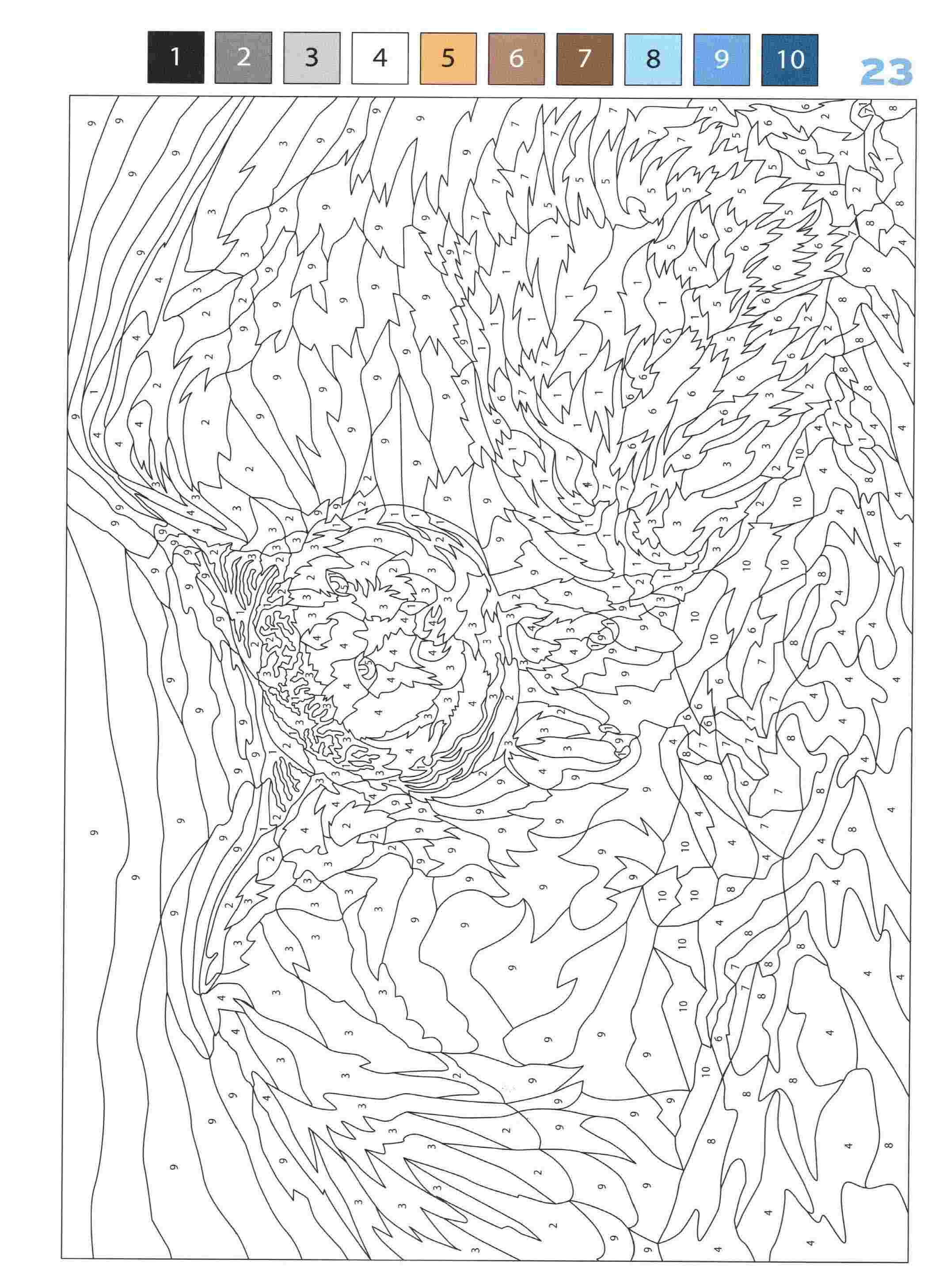 Раскраска Животные по номерам 23