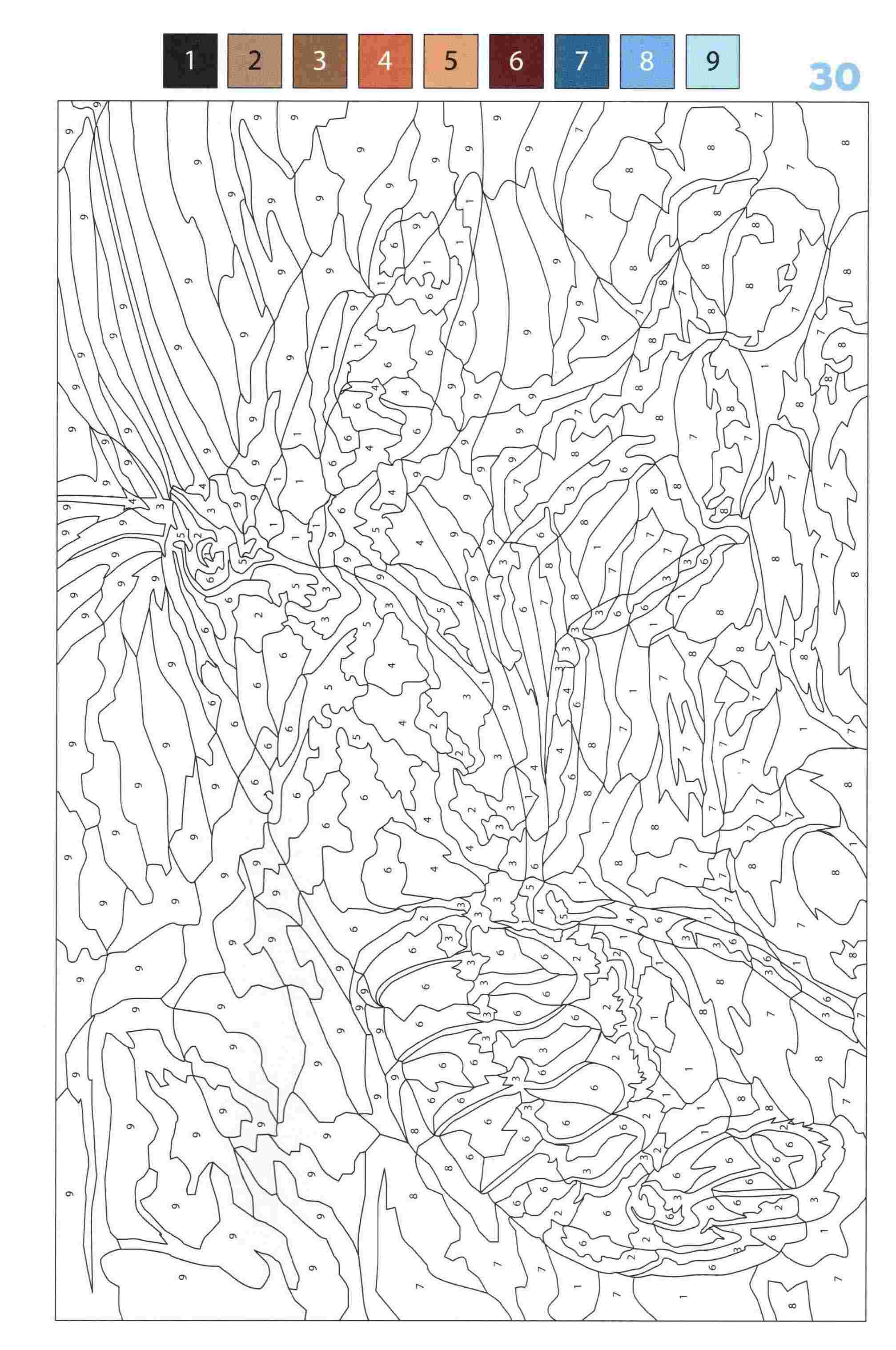 Раскраска Животные по номерам 30