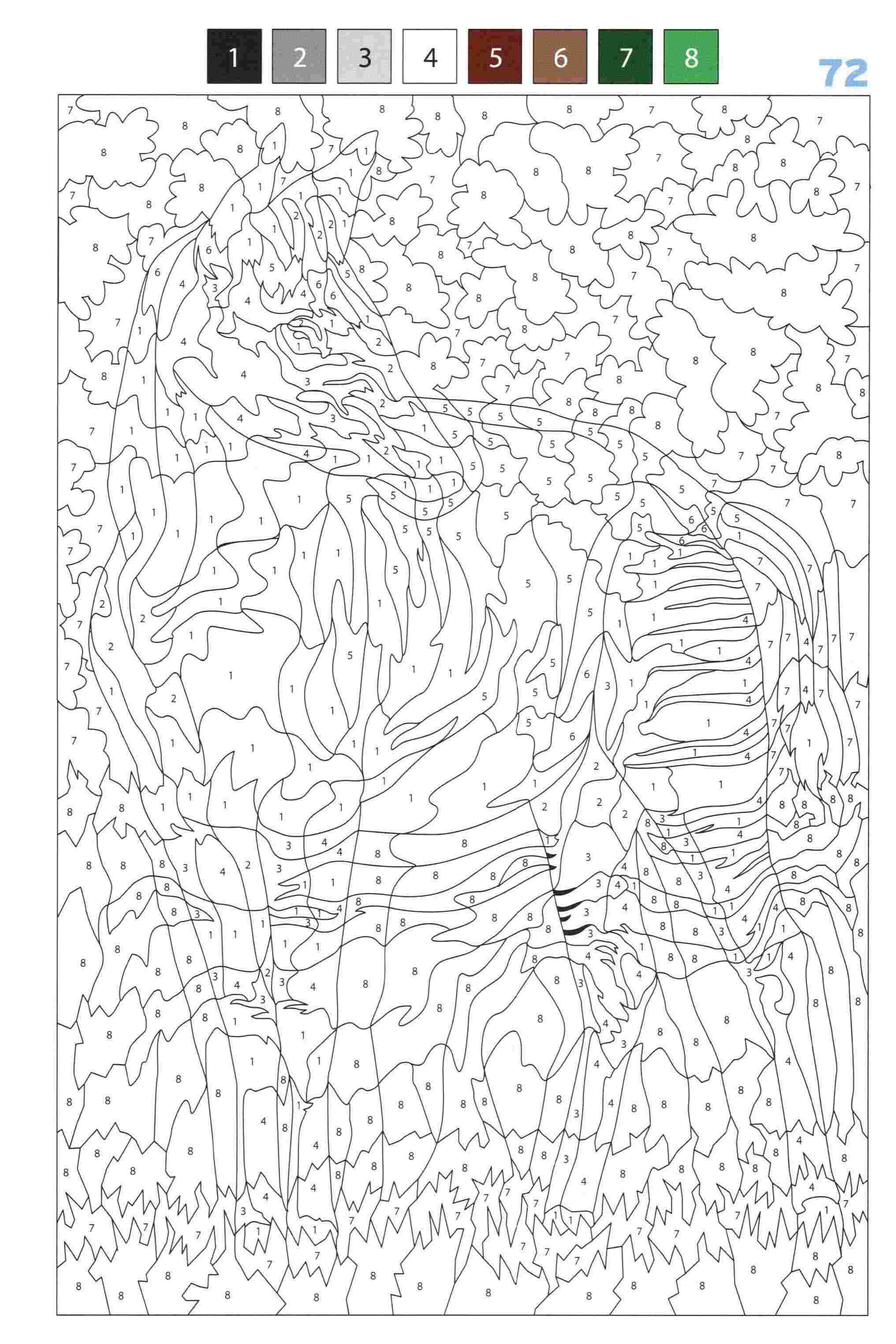 Раскраска Животные по номерам 72