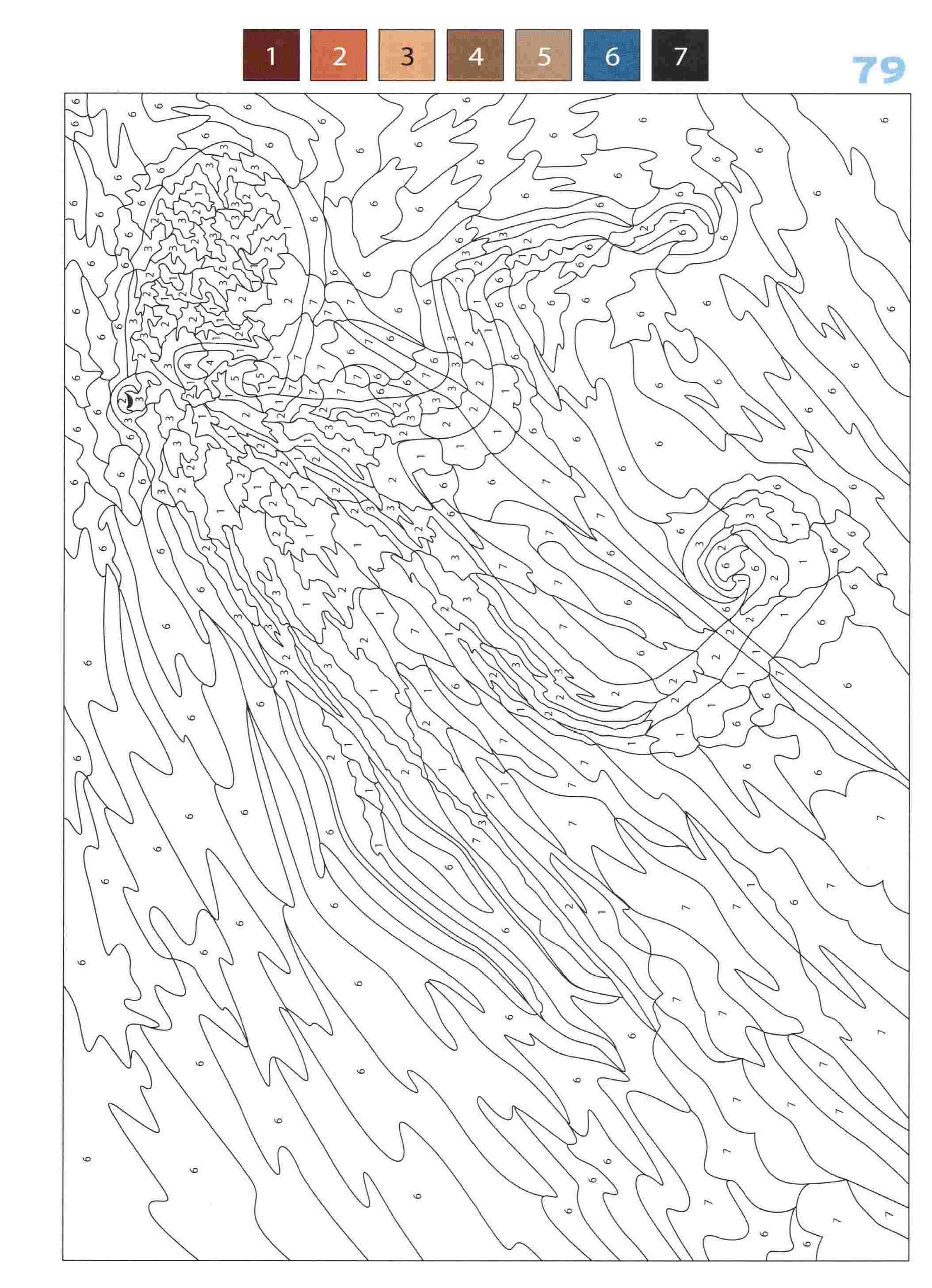 Раскраска Животные по номерам 79