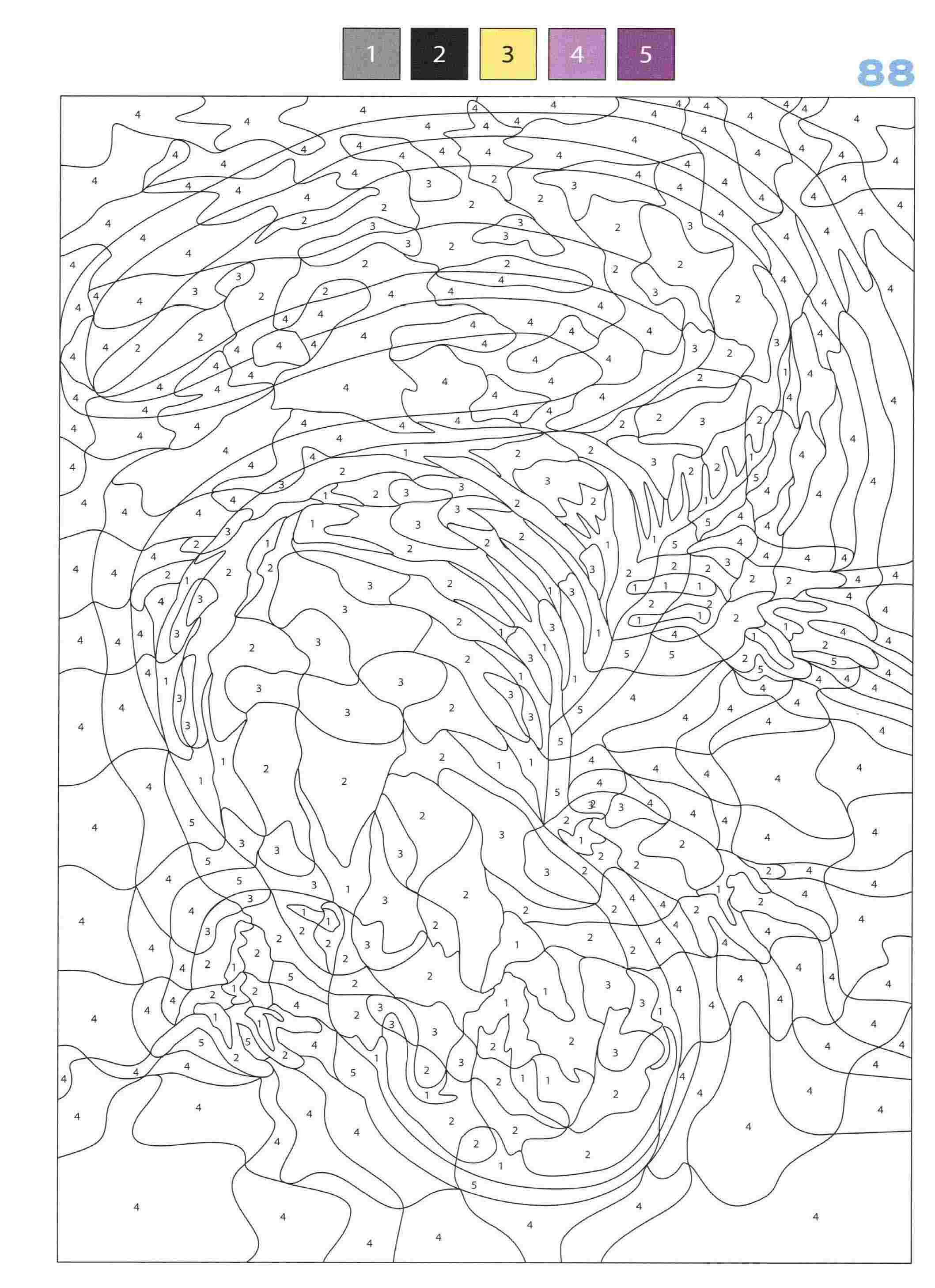 Раскраска Животные по номерам 88