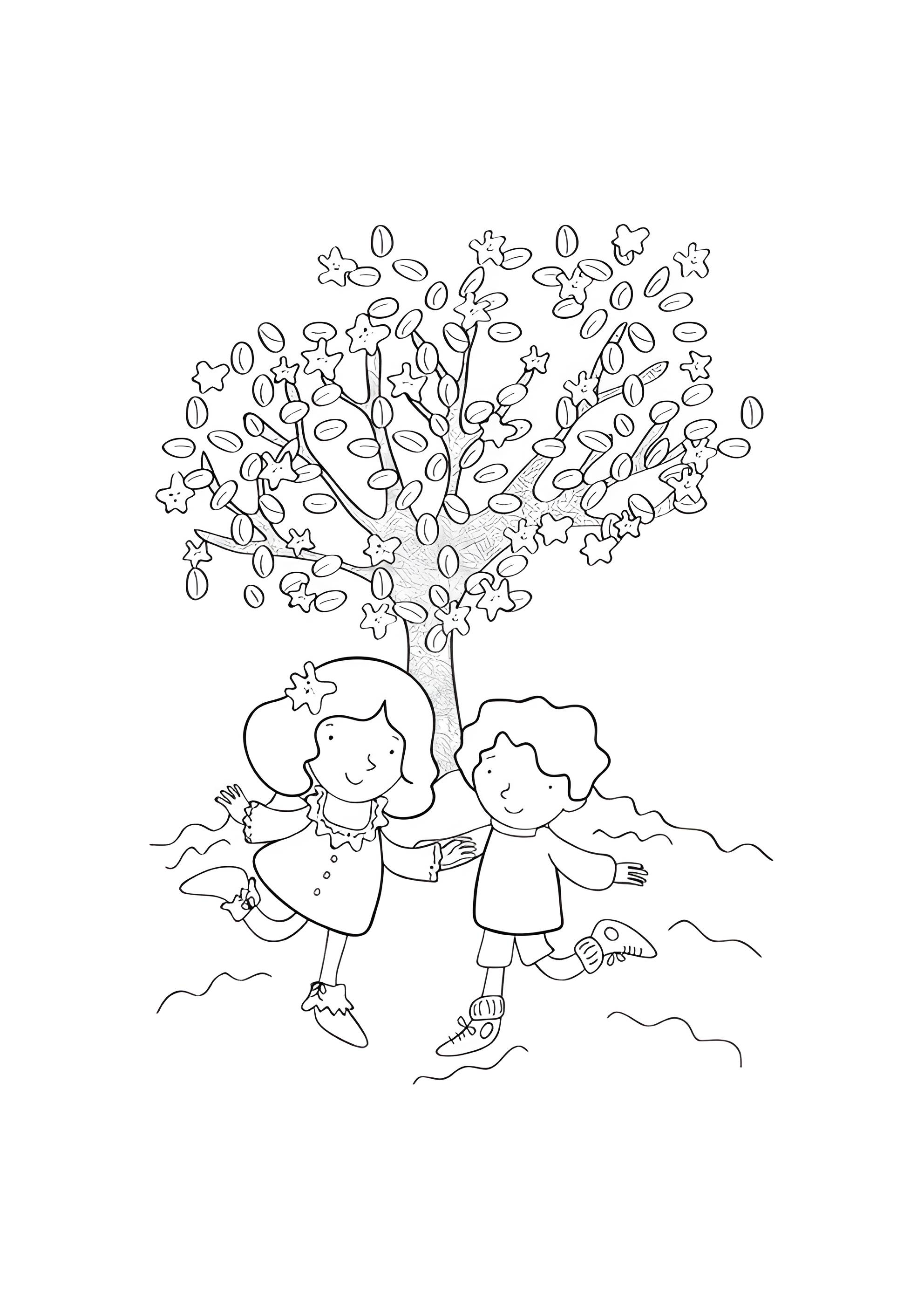 Раскраска Дети играют на улице