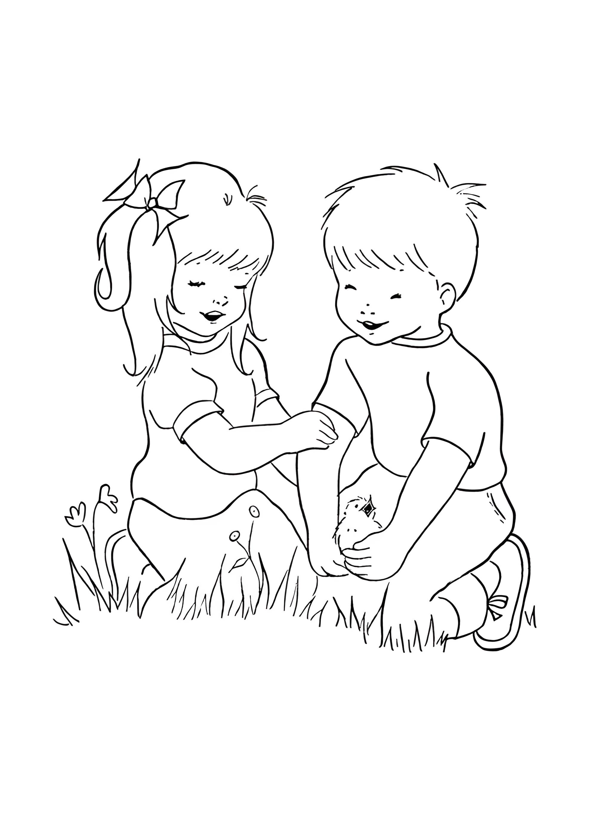 Раскраска Дети