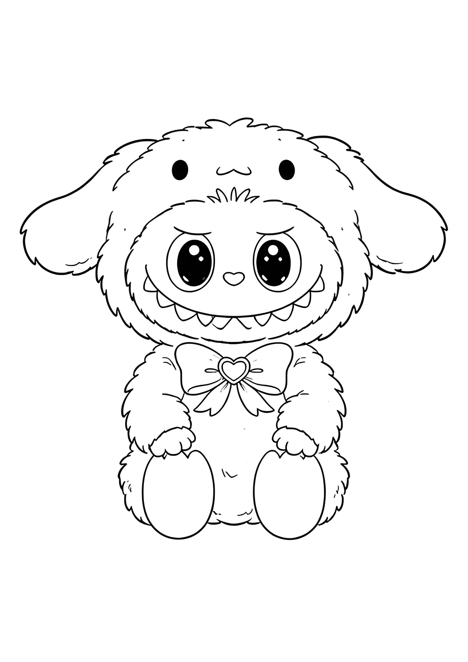 Раскраска Лабубу в костюме Синнаморолл