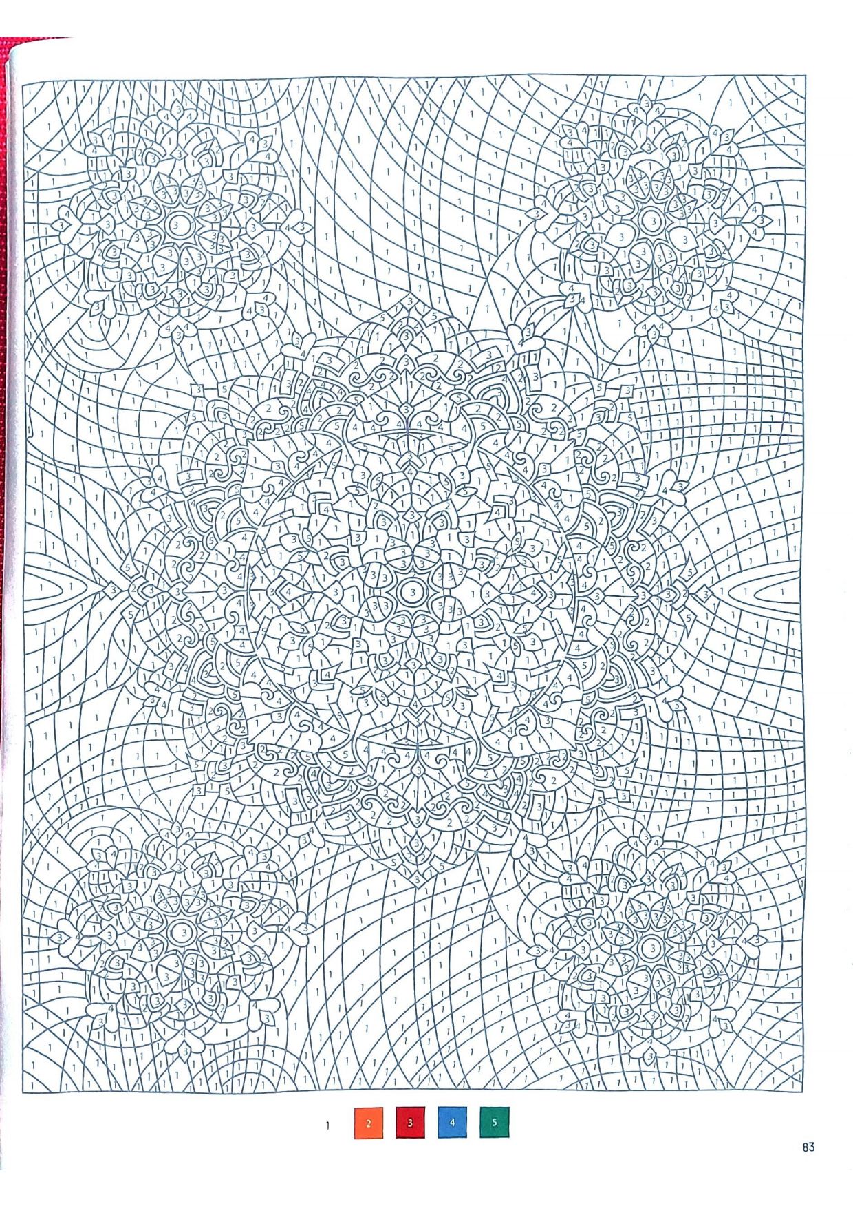 Раскраска Мандала по номерам 18