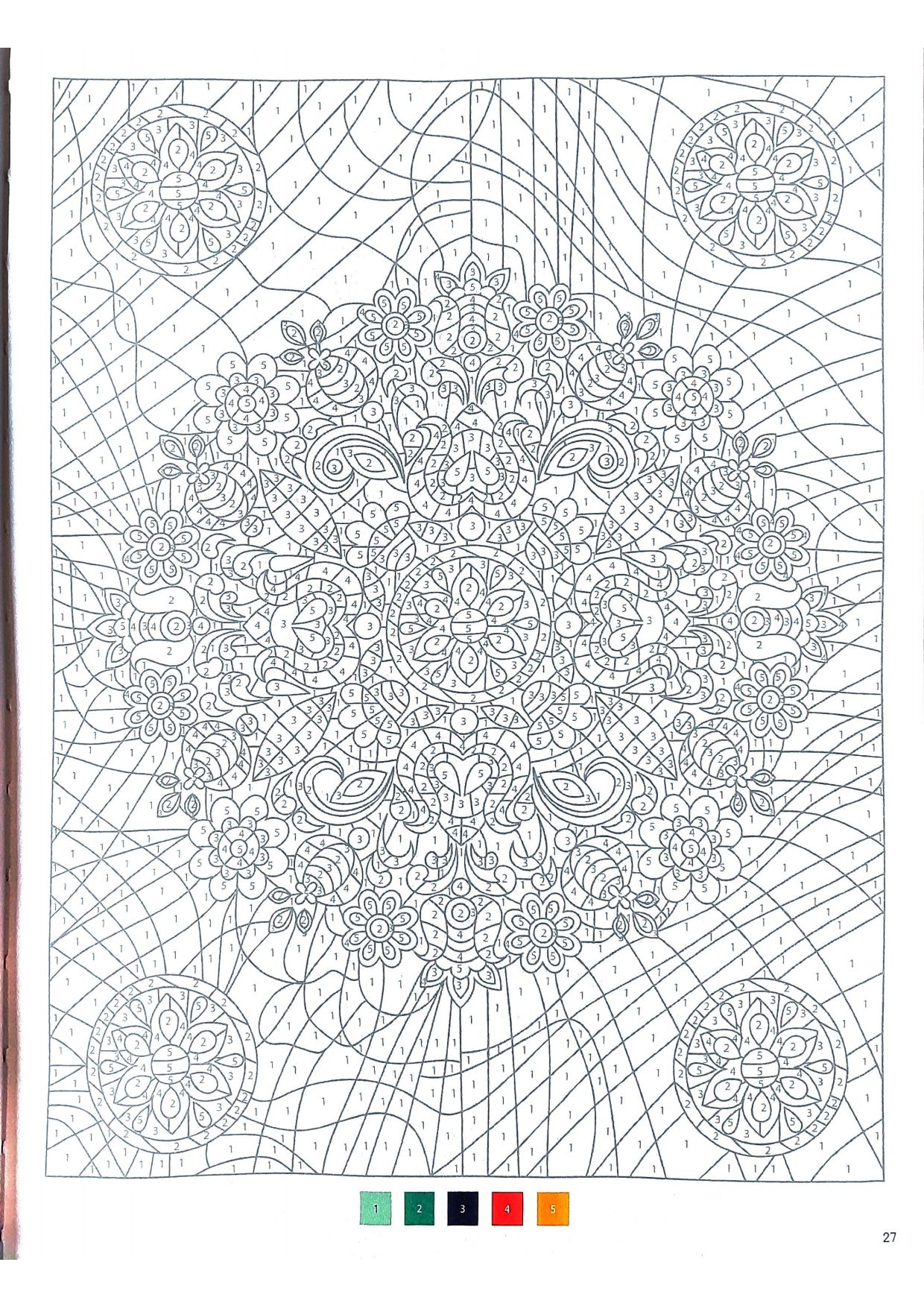Раскраска Мандала по номерам 19