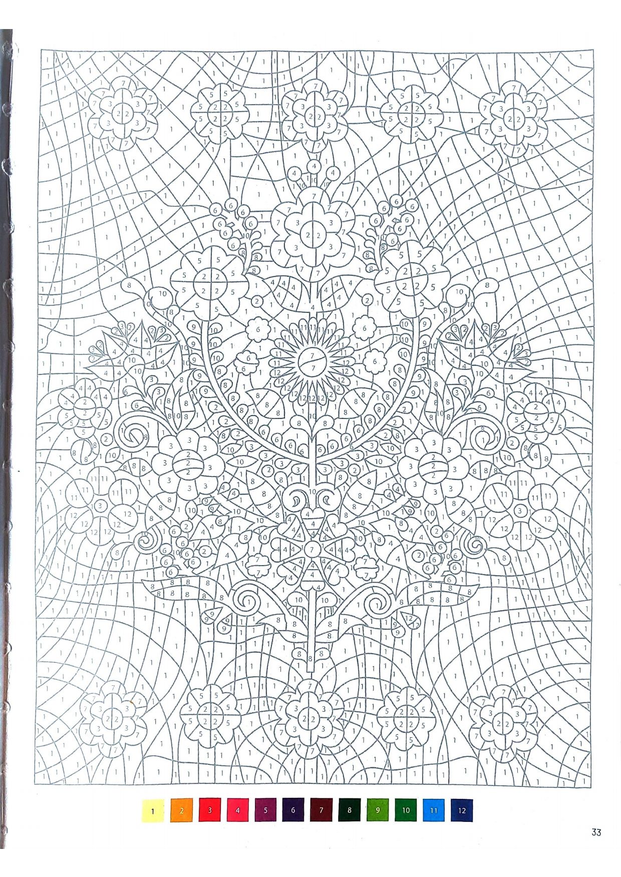 Раскраска Мандала по номерам 24