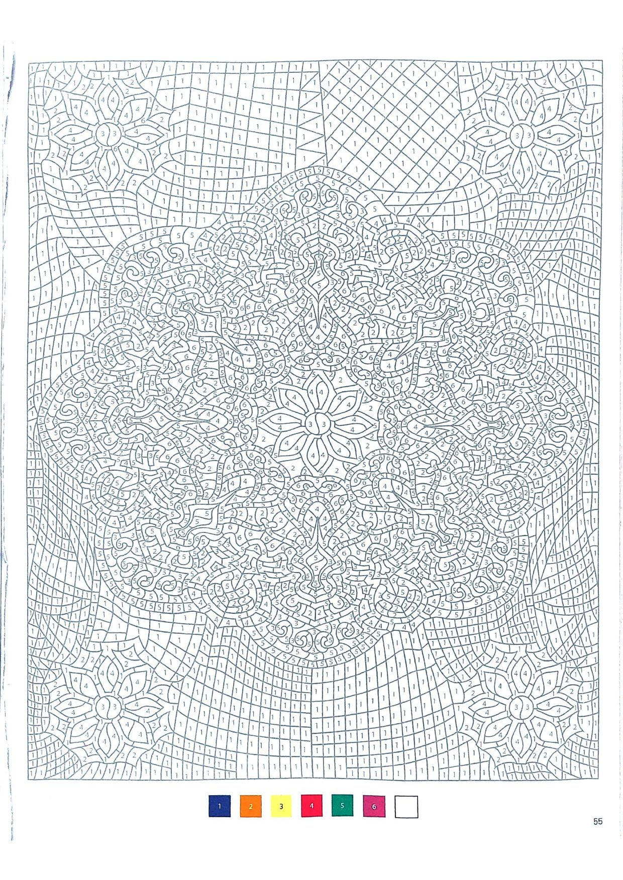 Раскраска Мандала по номерам 25